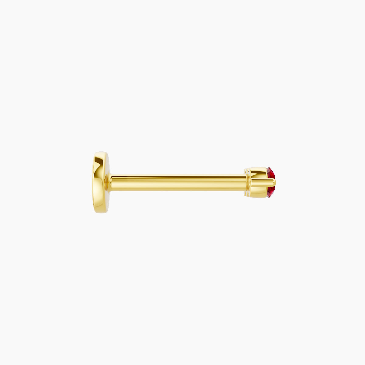 Ma'at | 18k Yellow Gold 8 mm 6.5 mm Trilogy Ruby Piercing