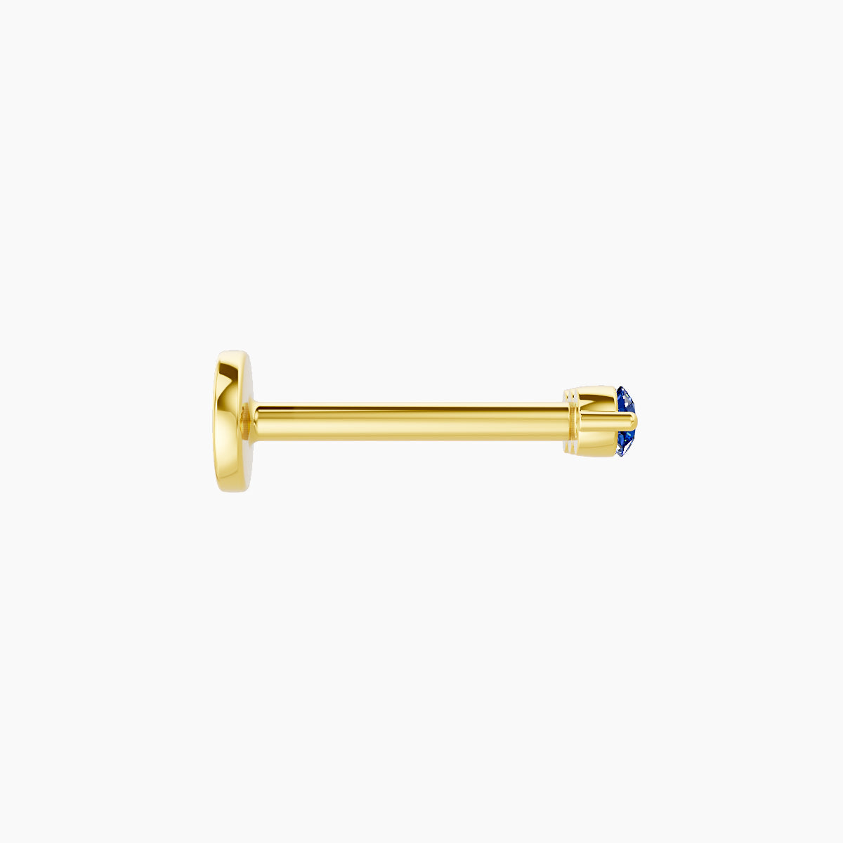 Ma'at | 18k Yellow Gold 8 mm 6.5 mm Trilogy Sapphire Piercing