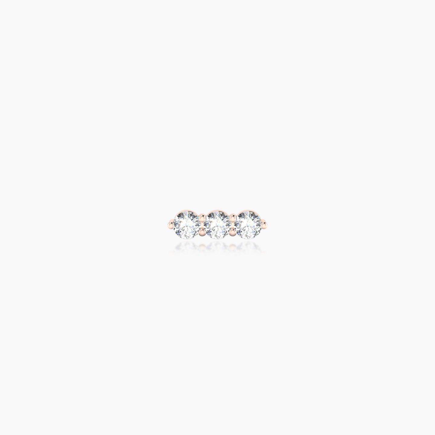 Ma'at | 18k Rose Gold 6.5 mm 8 mm Trilogy Diamond Piercing