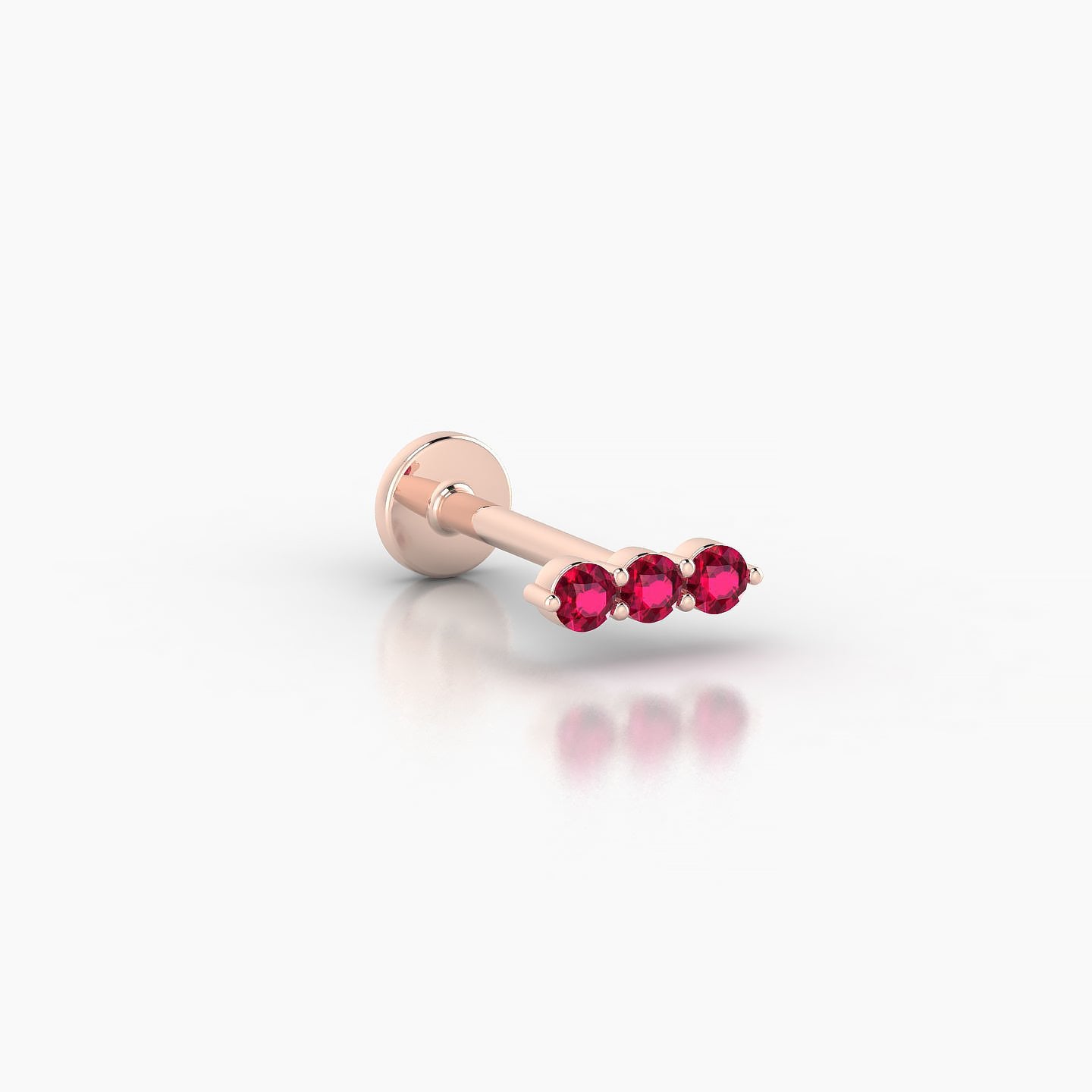 Ma'at | 18k Rose Gold 8 mm 6.5 mm Trilogy Ruby Piercing