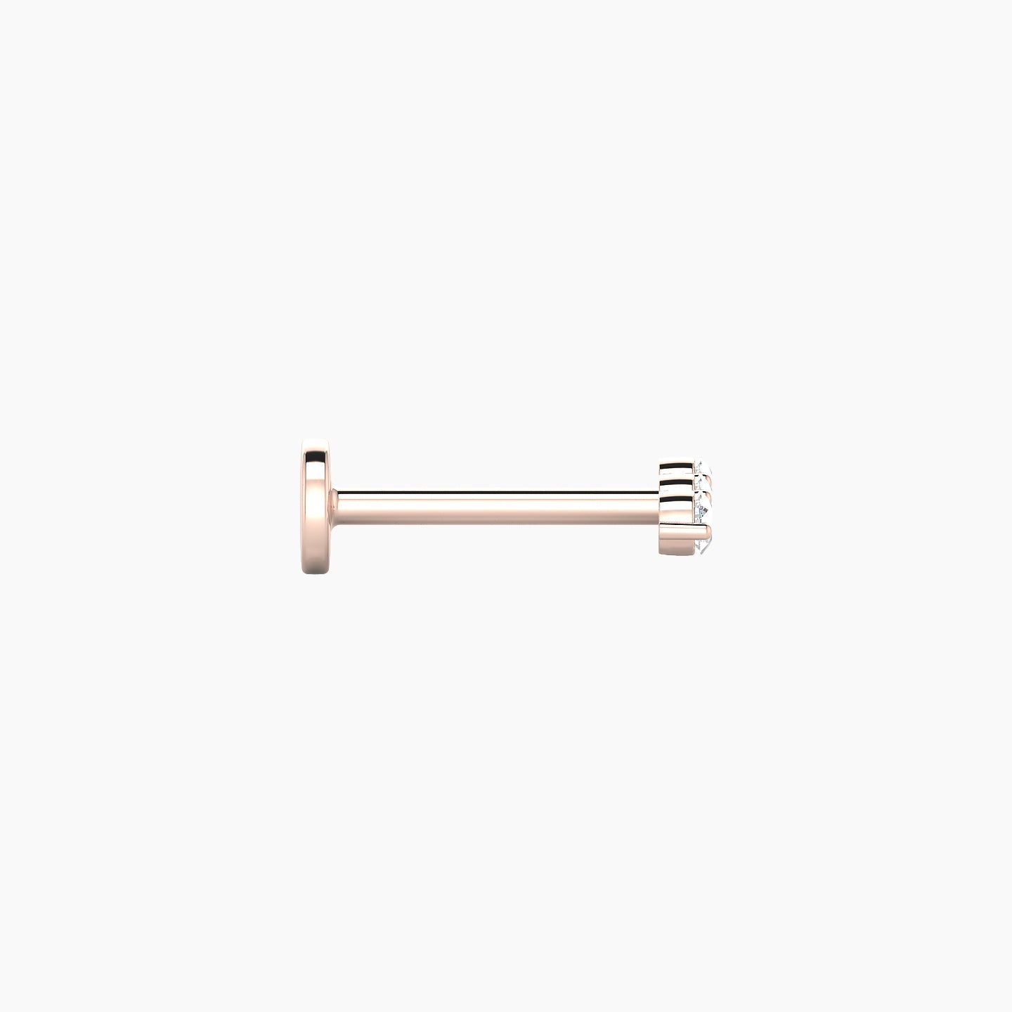 Ma'at | 18k Rose Gold 6.5 mm 8 mm Trilogy Diamond Piercing