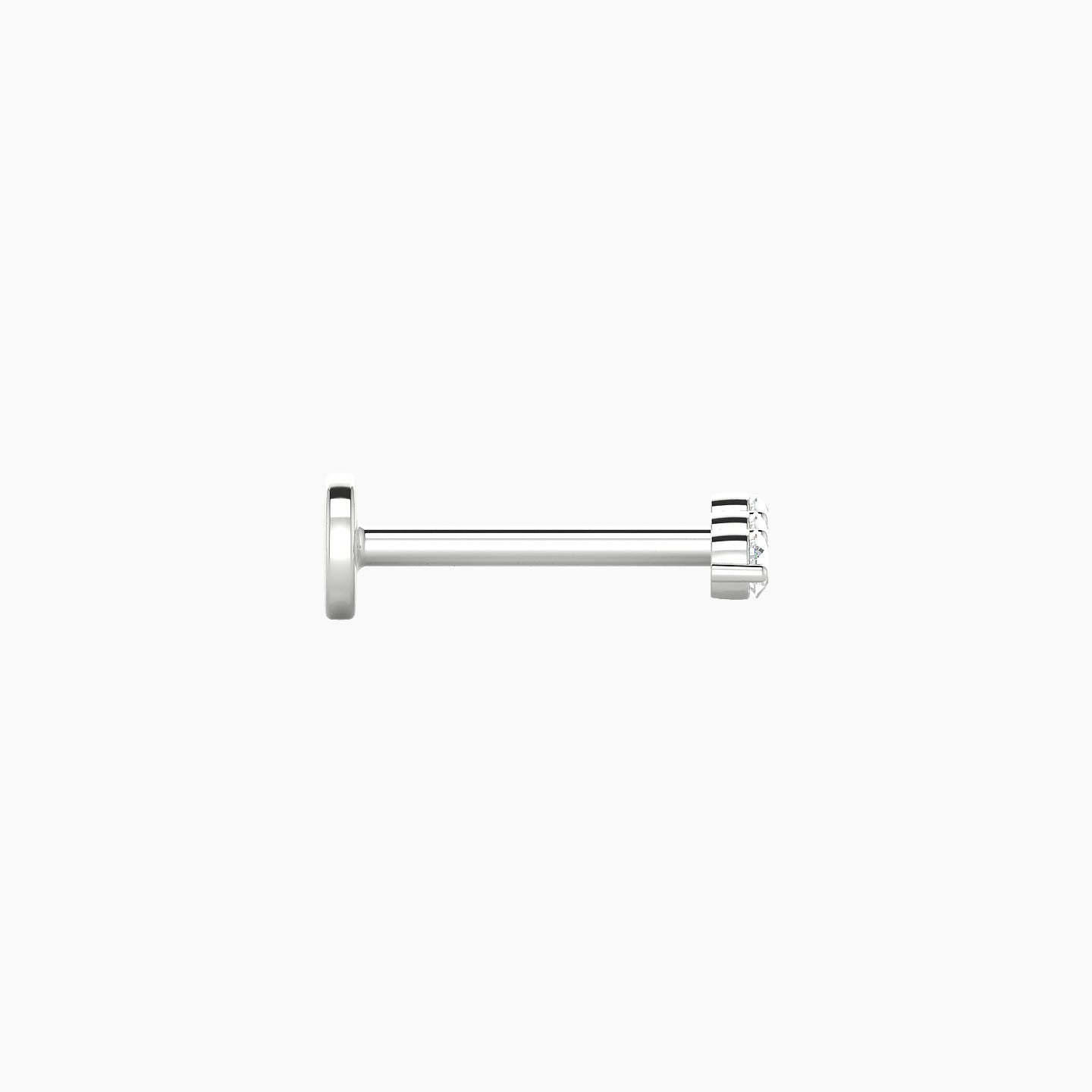 Ma'at | 18k White Gold 6.5 mm 8 mm Trilogy Diamond Piercing