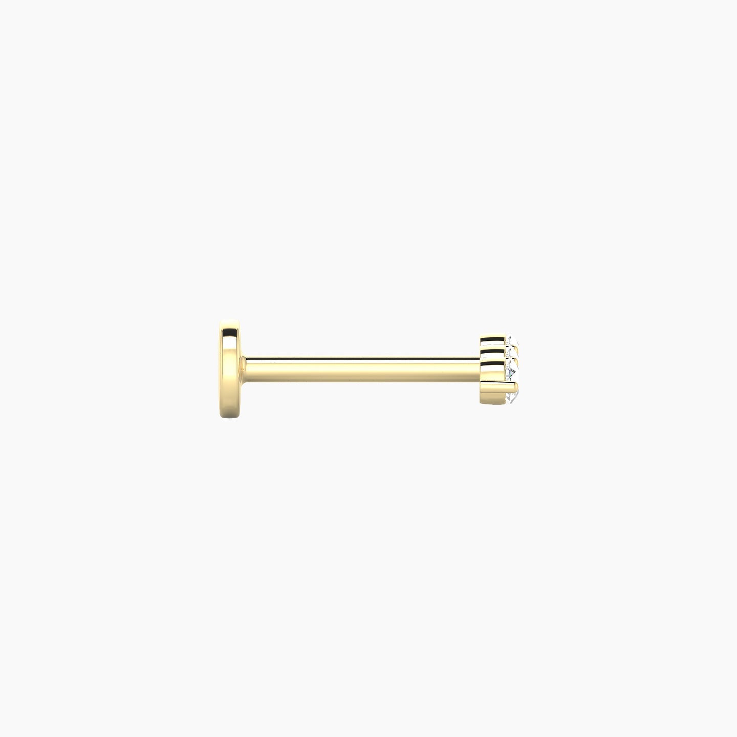 Ma'at | 18k Yellow Gold 6.5 mm 8 mm Trilogy Diamond Piercing