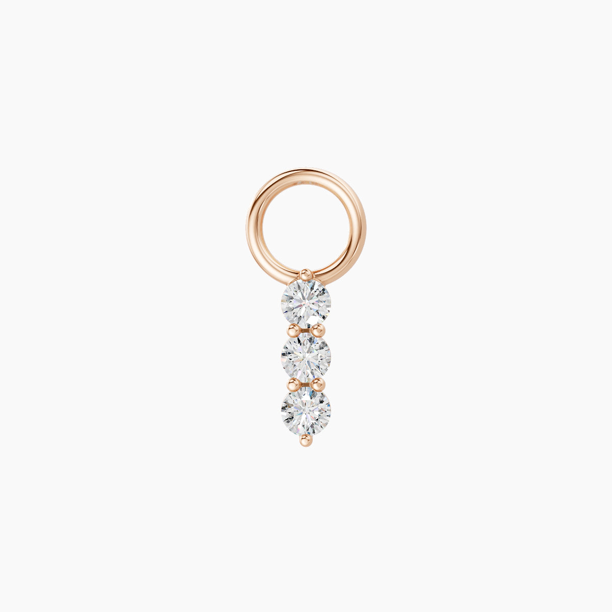 Ma'at | 18k Rose Gold 6.5 mm Trilogy Diamond Charm