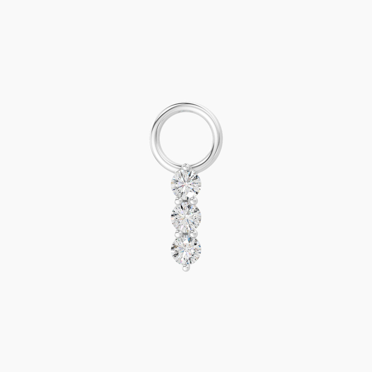 Ma'at | 18k White Gold 6.5 mm Trilogy Diamond Charm