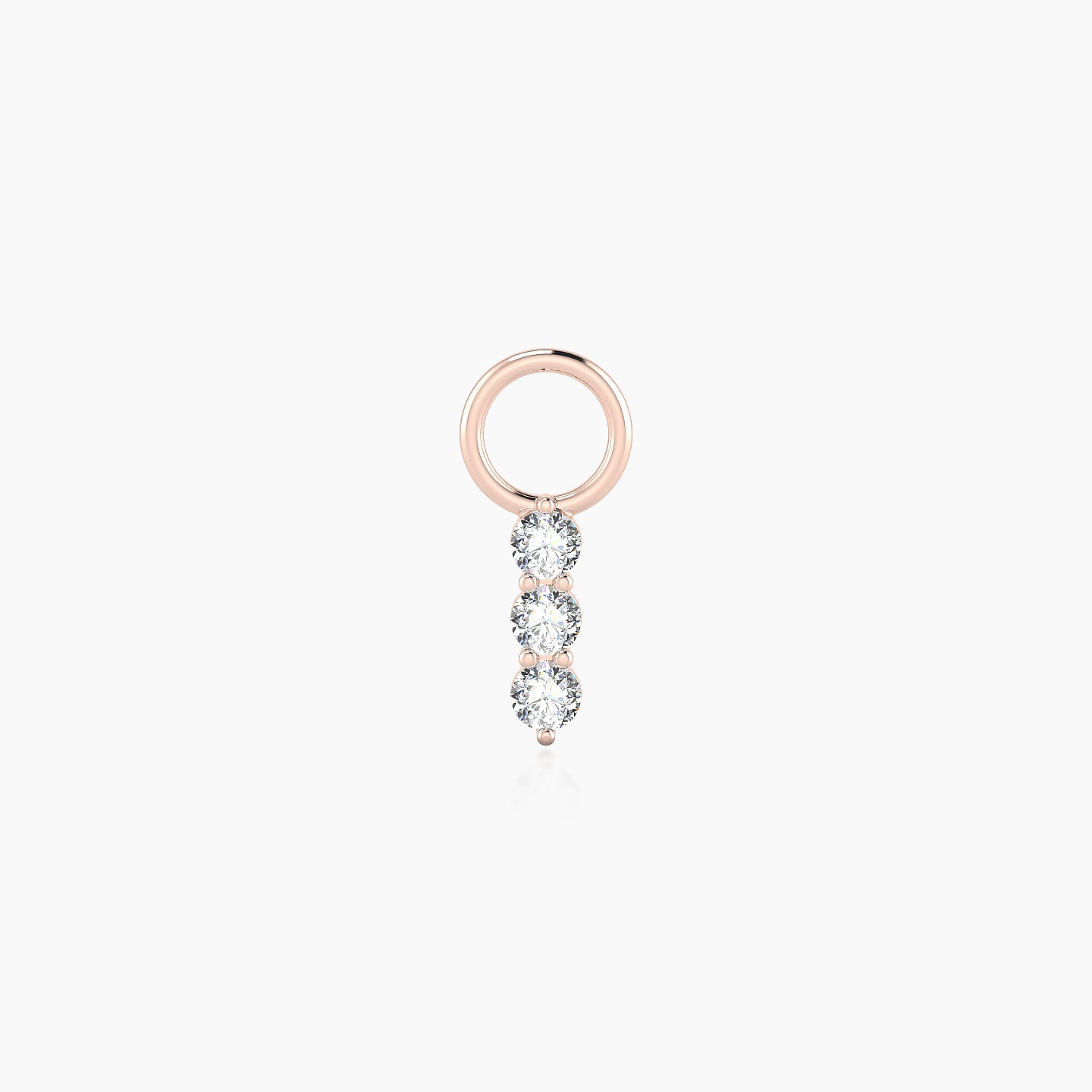 Ma'at | 18k Rose Gold 6.5 mm Trilogy Diamond Charm