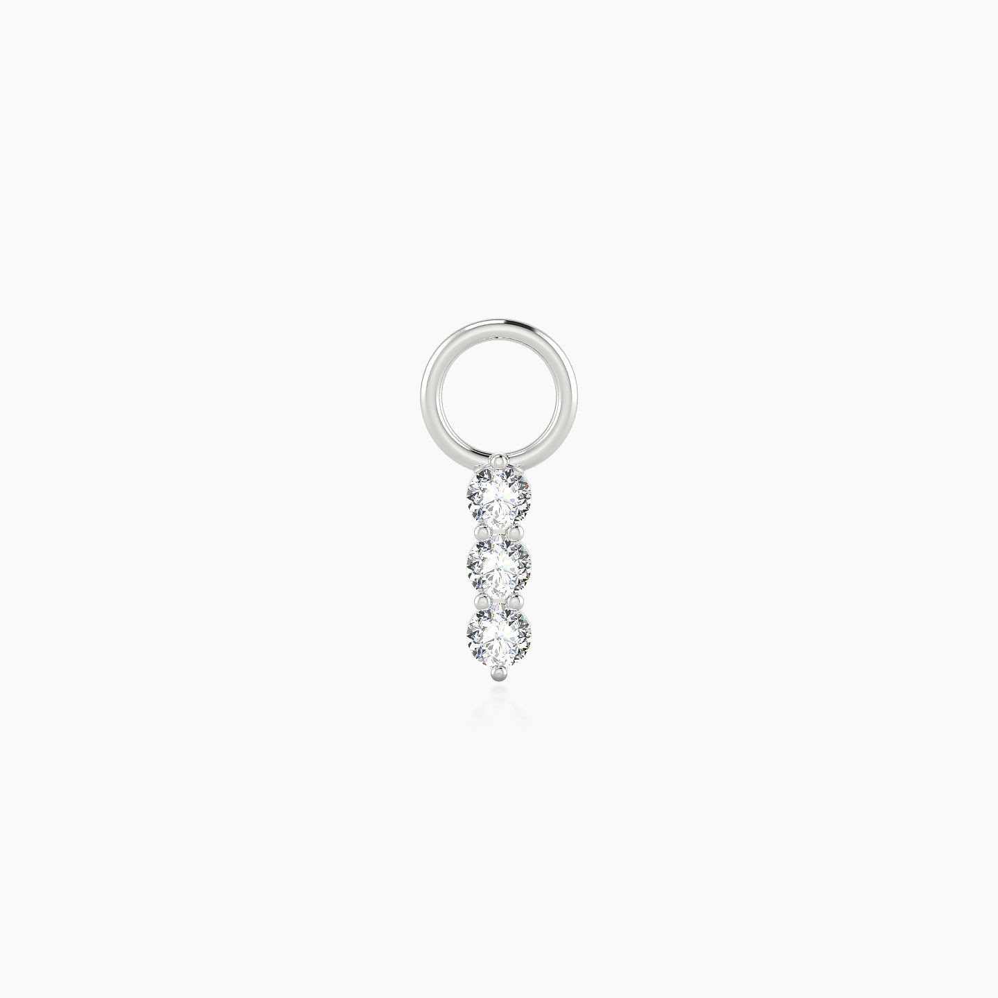 Ma'at | 18k White Gold 6.5 mm Trilogy Diamond Charm