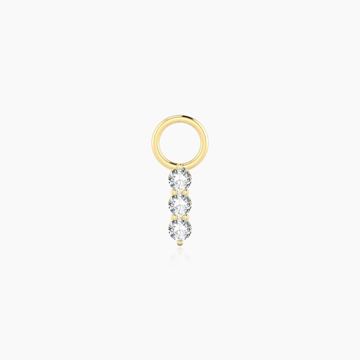 Ma'at | 18k Yellow Gold 6.5 mm Trilogy Diamond Charm