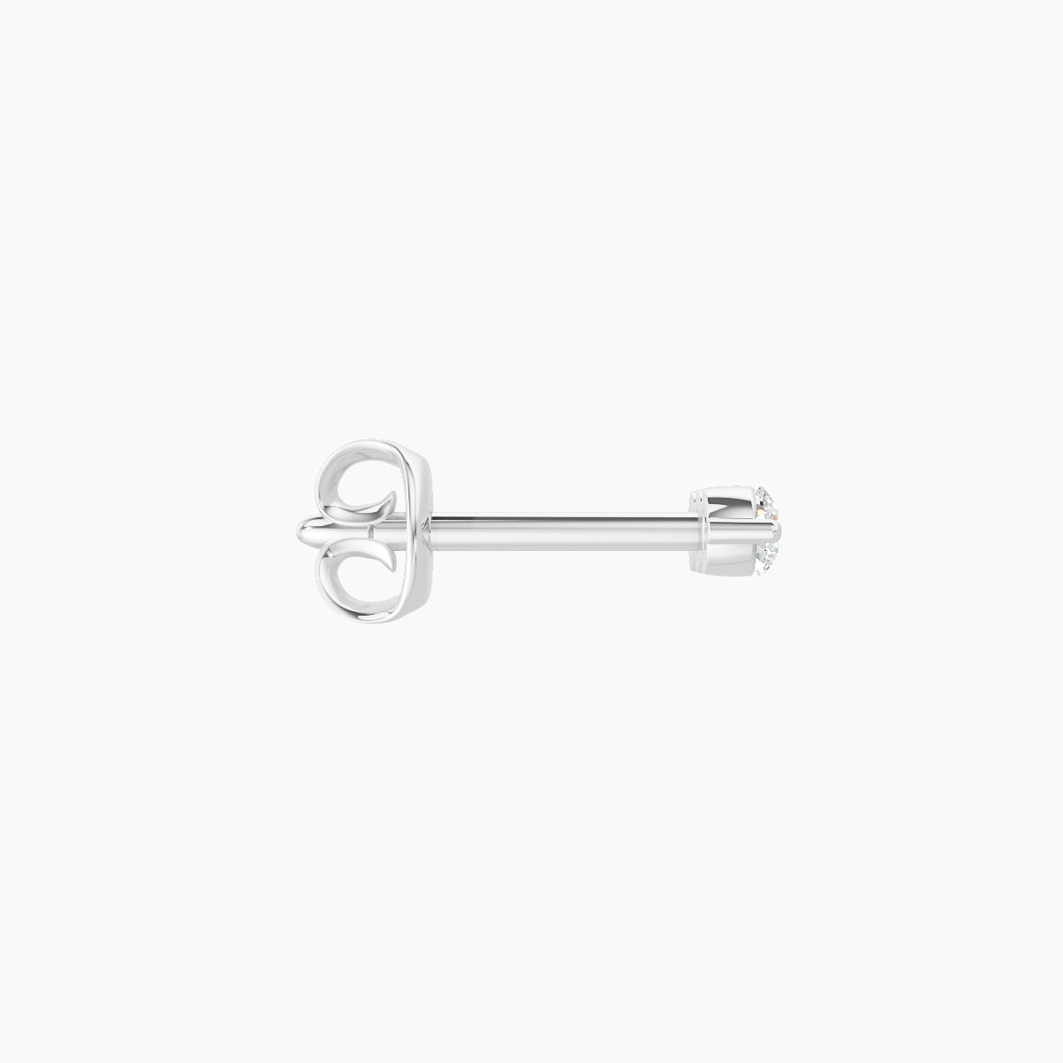 Ma'at | 18k White Gold 6.5 mm Trilogy Diamond Earring