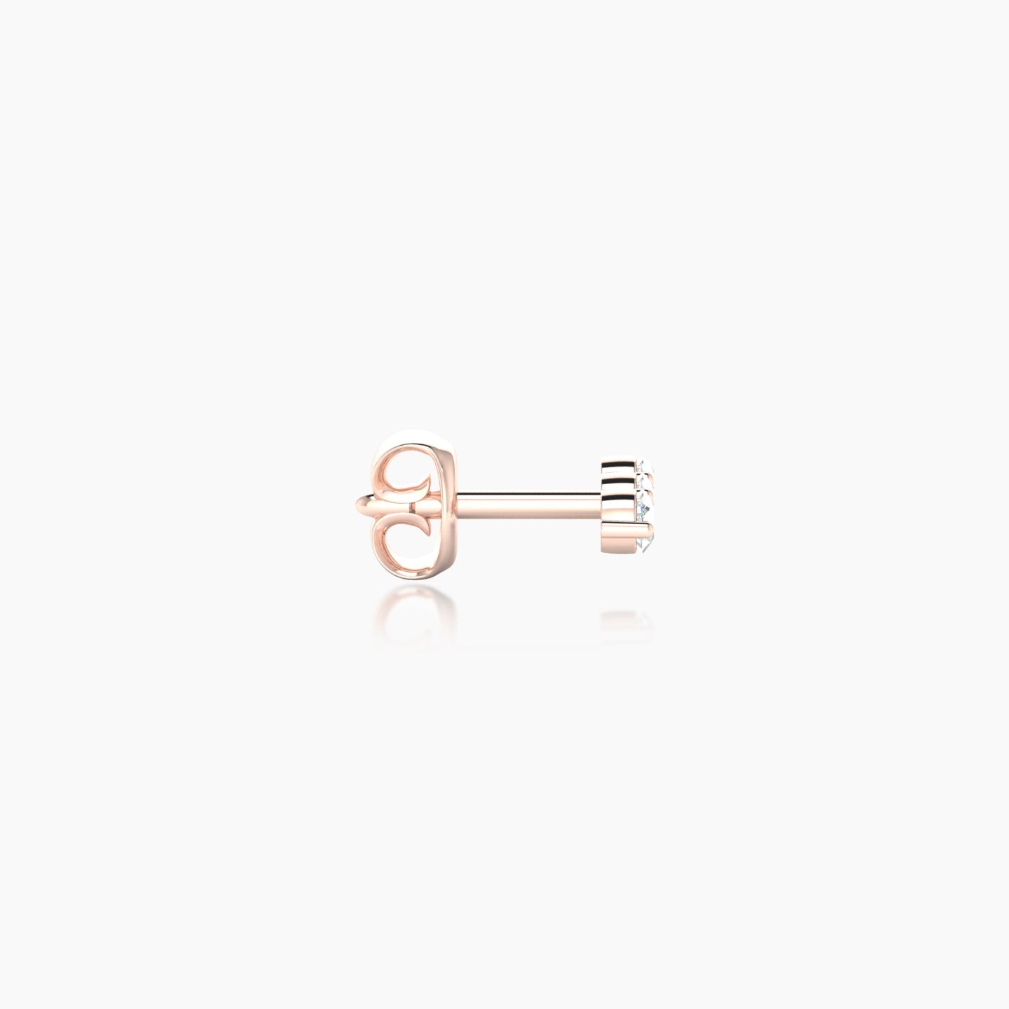 Ma'at | 18k Rose Gold 6.5 mm Trilogy Diamond Earring