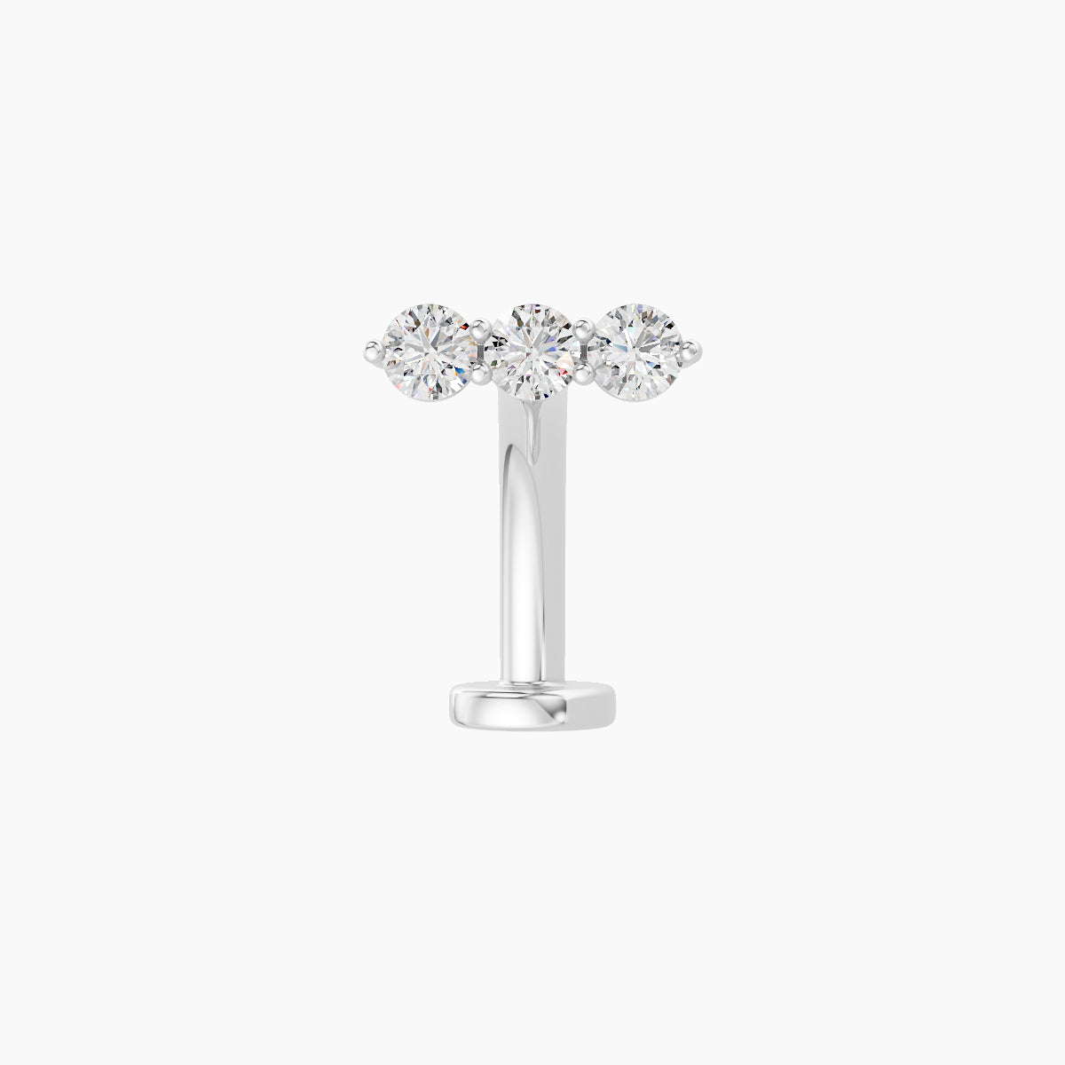 Ma'at | 18k White Gold 7 mm 10 mm Trilogy Diamond Floating Navel Piercing