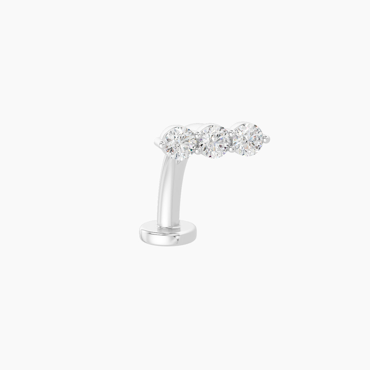 Ma'at | 18k White Gold 7 mm 10 mm Trilogy Diamond Floating Navel Piercing