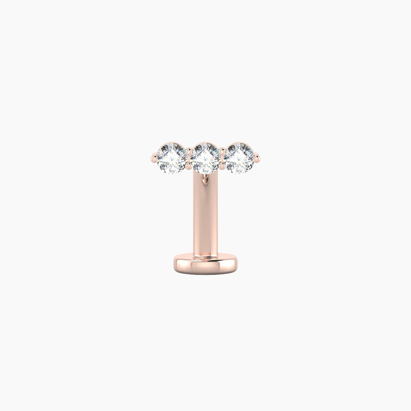 Ma'at | 18k Rose Gold 7 mm 10 mm Trilogy Diamond Floating Navel Piercing