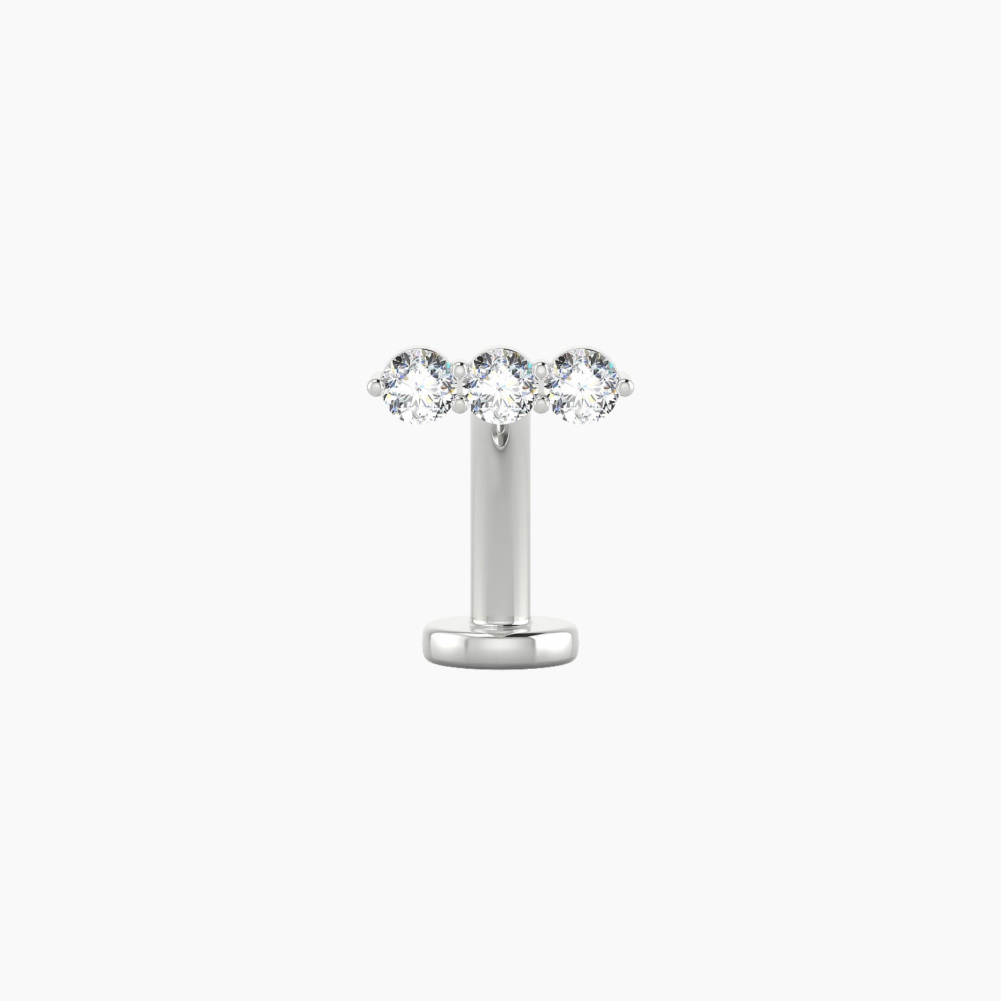 Ma'at | 18k White Gold 7 mm 10 mm Trilogy Diamond Floating Navel Piercing