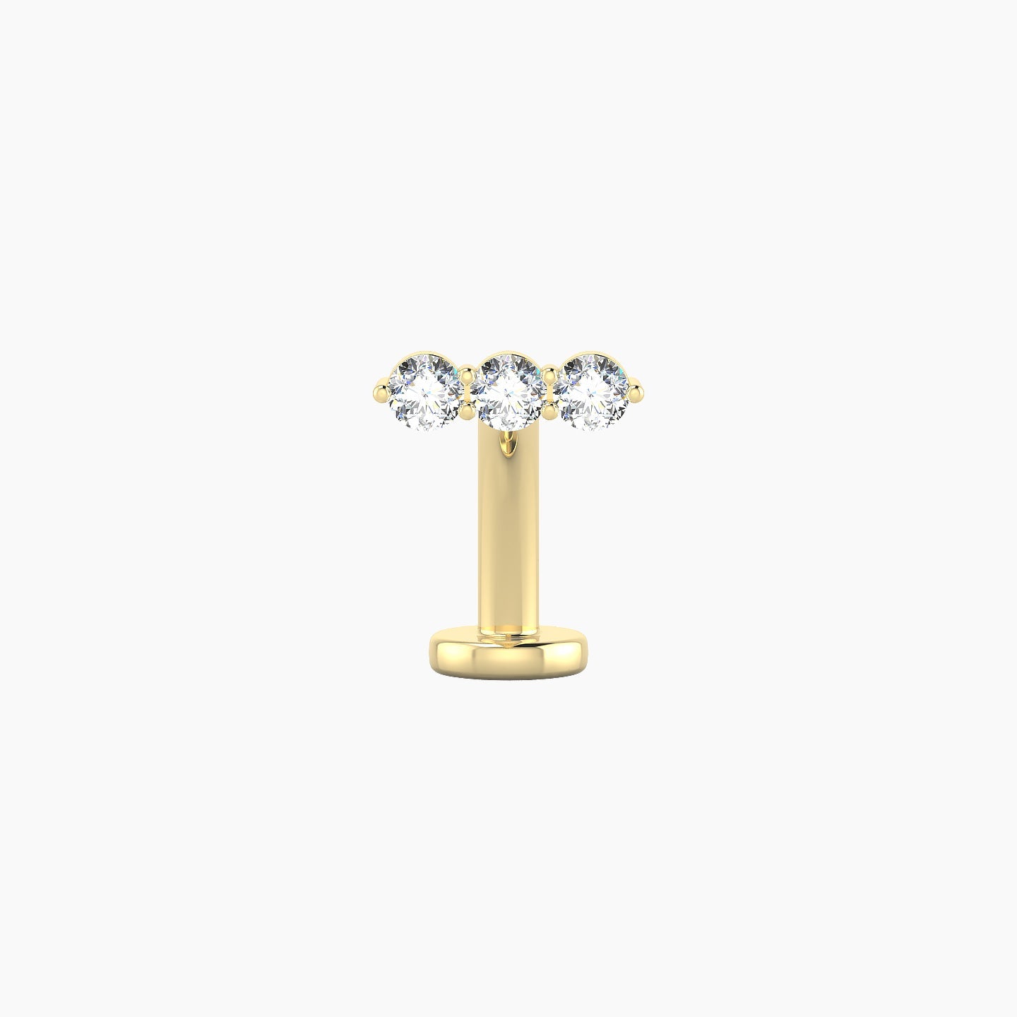 Ma'at | 18k Yellow Gold 7 mm 10 mm Trilogy Diamond Floating Navel Piercing