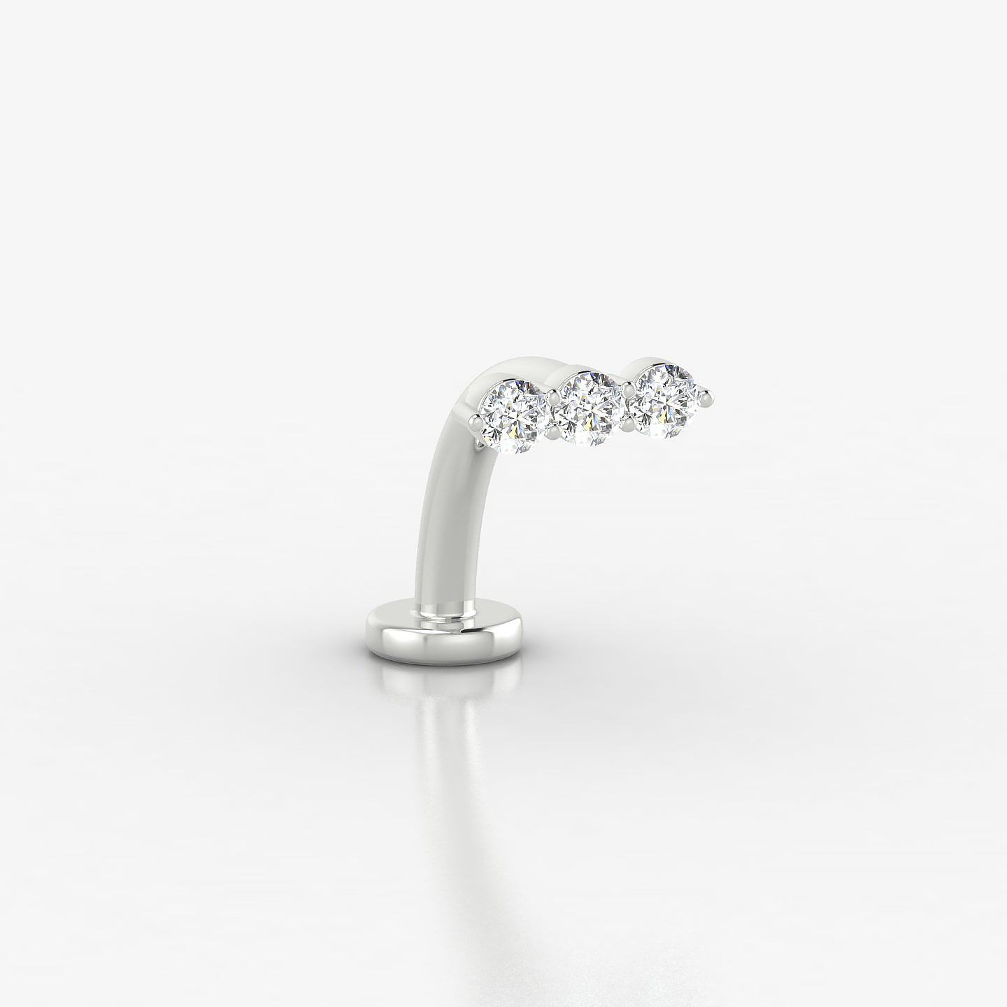 Ma'at | 18k White Gold 7 mm 10 mm Trilogy Diamond Floating Navel Piercing