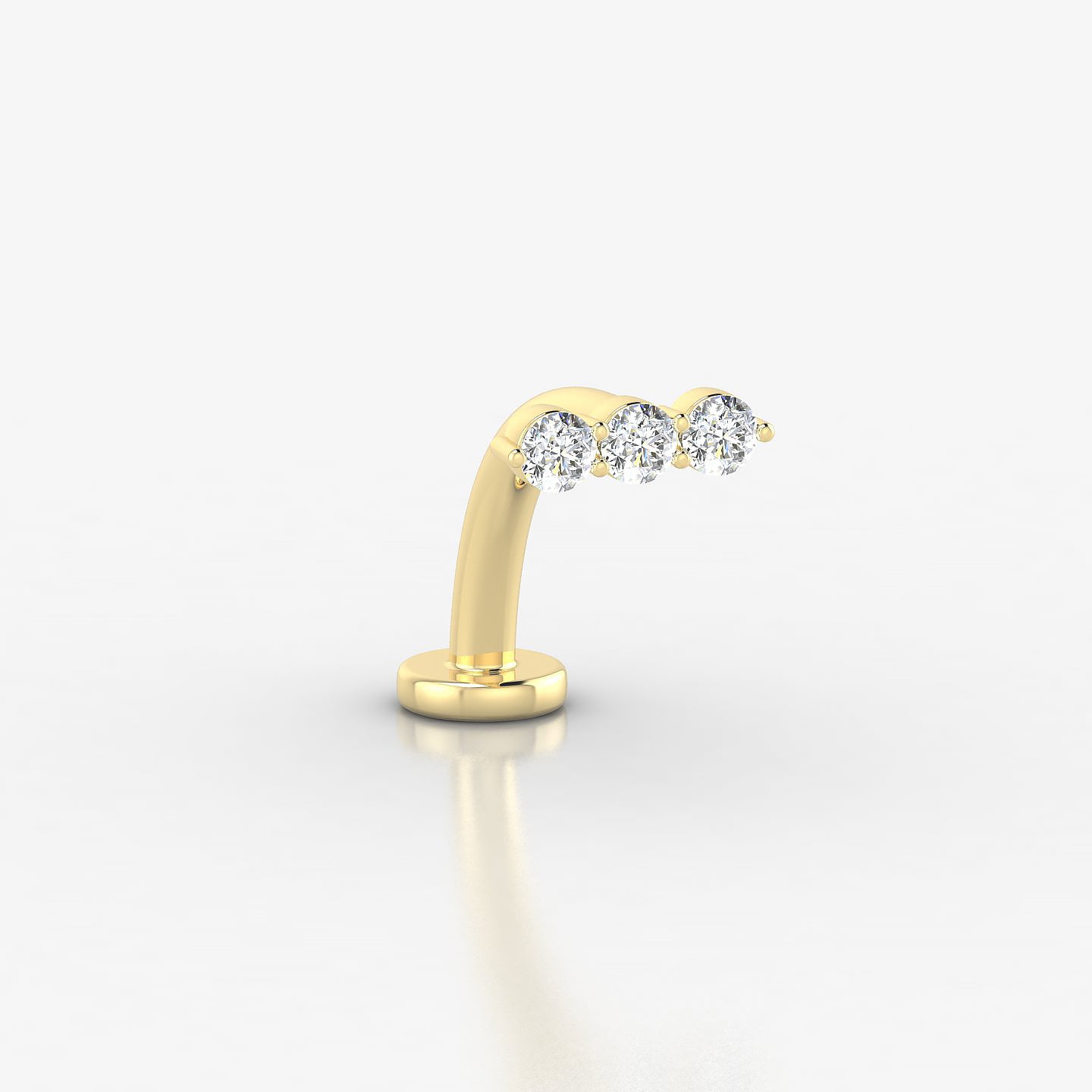 Ma'at | 18k Yellow Gold 7 mm 10 mm Trilogy Diamond Floating Navel Piercing