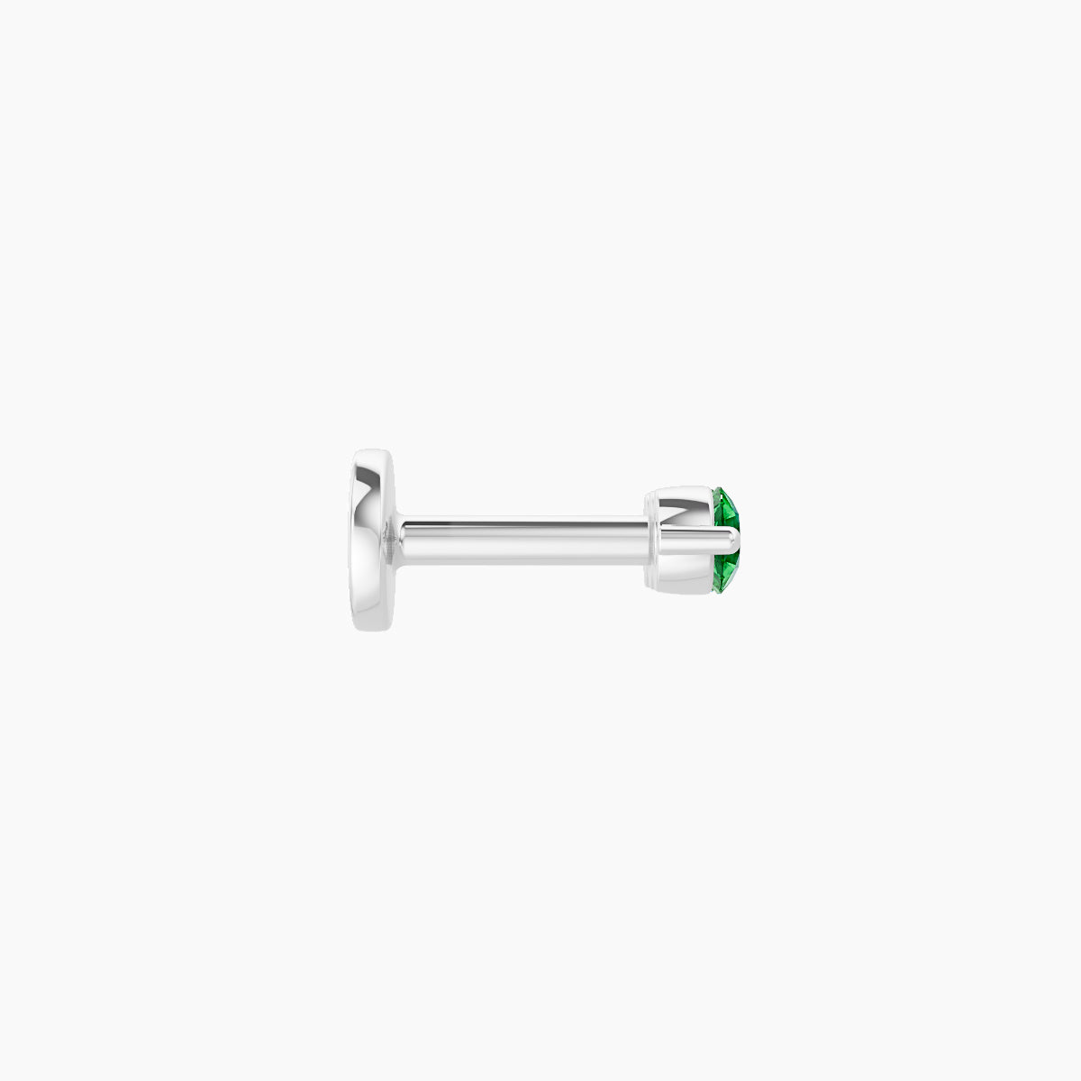 Ma'at | 18k White Gold 5 mm 7 mm Trilogy Emerald Piercing