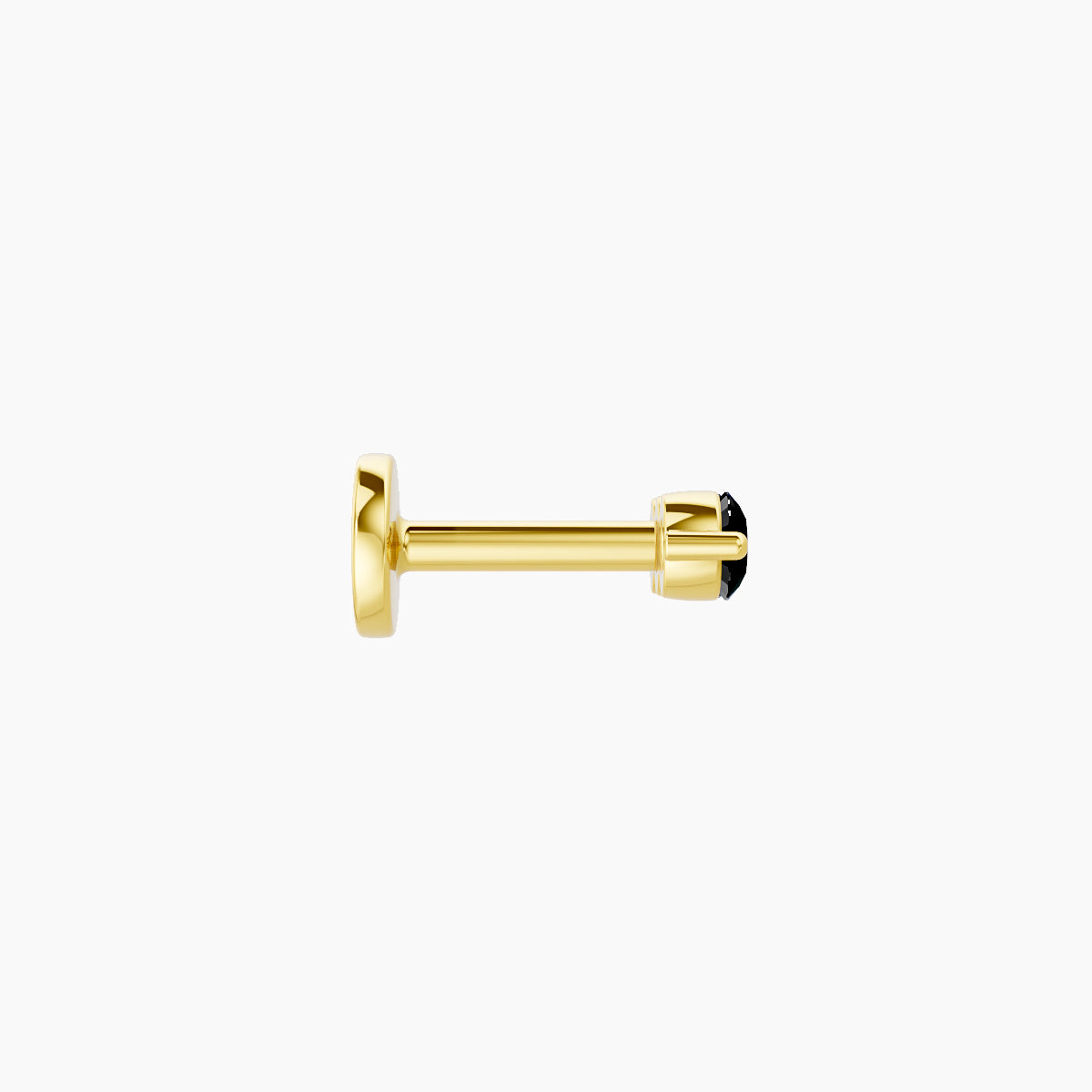 Ma'at | 18k Yellow Gold 5 mm 7 mm Trilogy Black Diamond Piercing