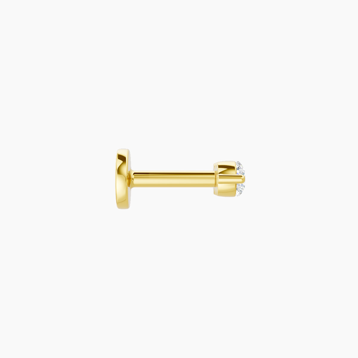 Ma'at | 18k Yellow Gold 7 mm 5 mm Trilogy Diamond Piercing