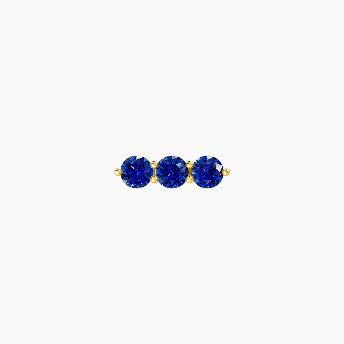 Ma'at | 18k Yellow Gold 5 mm 7 mm Trilogy Sapphire Piercing