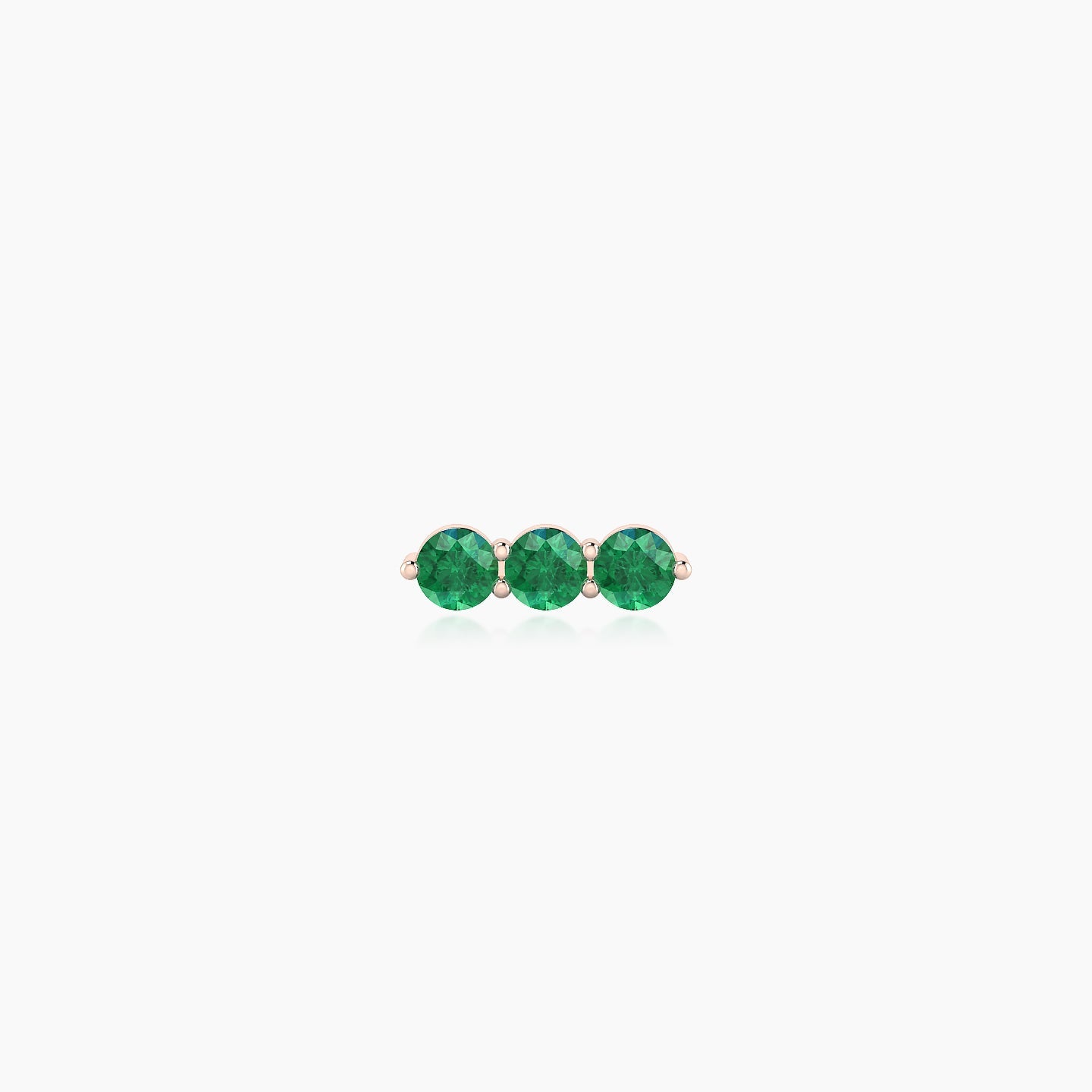 Ma'at | 18k Rose Gold 5 mm 7 mm Trilogy Emerald Piercing