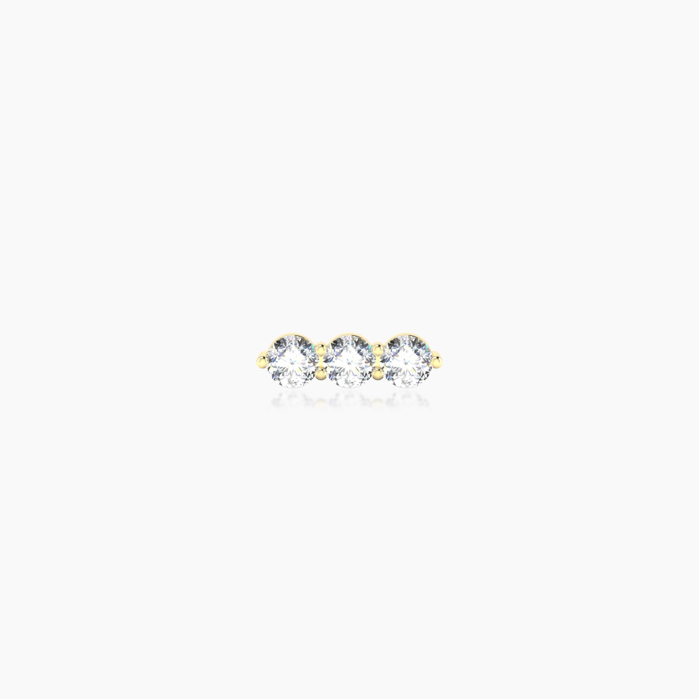Ma'at | 18k Yellow Gold 7 mm 5 mm Trilogy Diamond Piercing