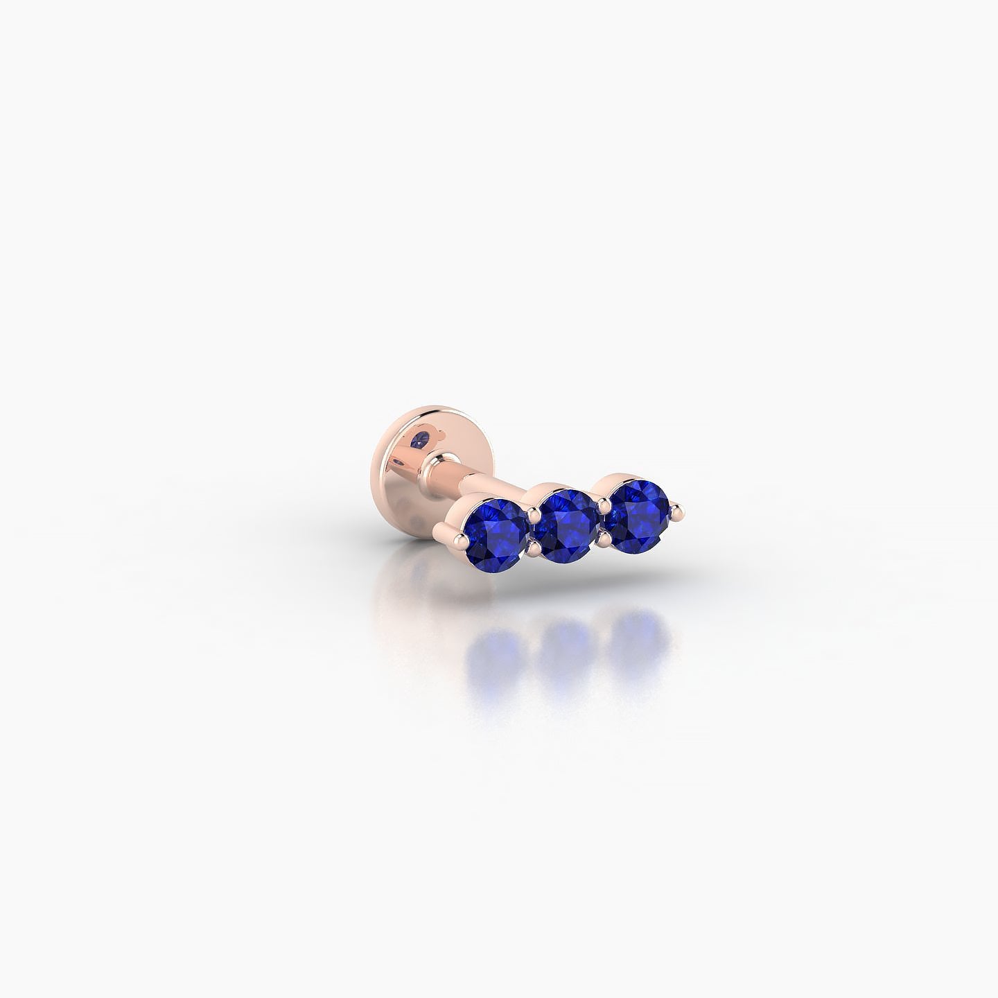 Ma'at | 18k Rose Gold 5 mm 7 mm Trilogy Sapphire Piercing