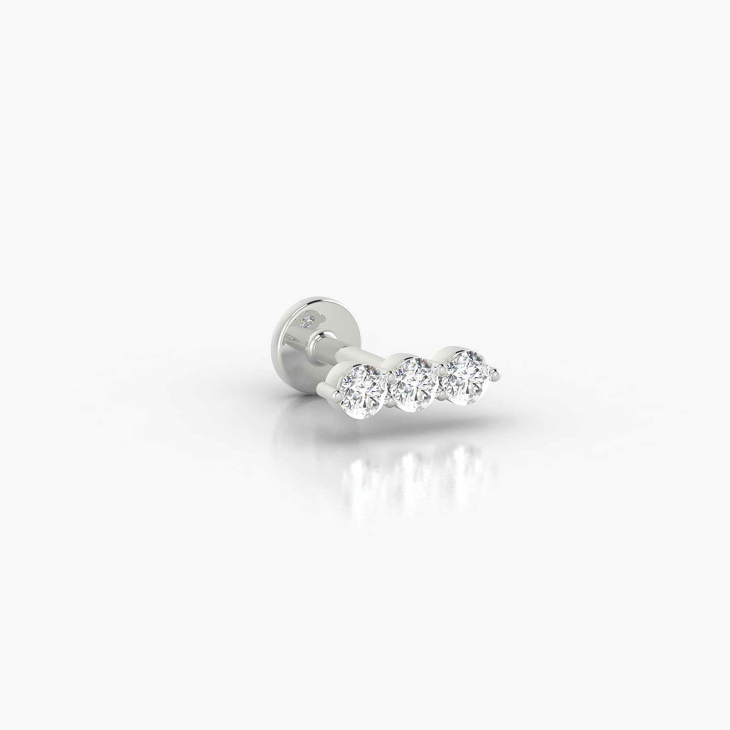 Ma'at | 18k White Gold 7 mm 5 mm Trilogy Diamond Piercing