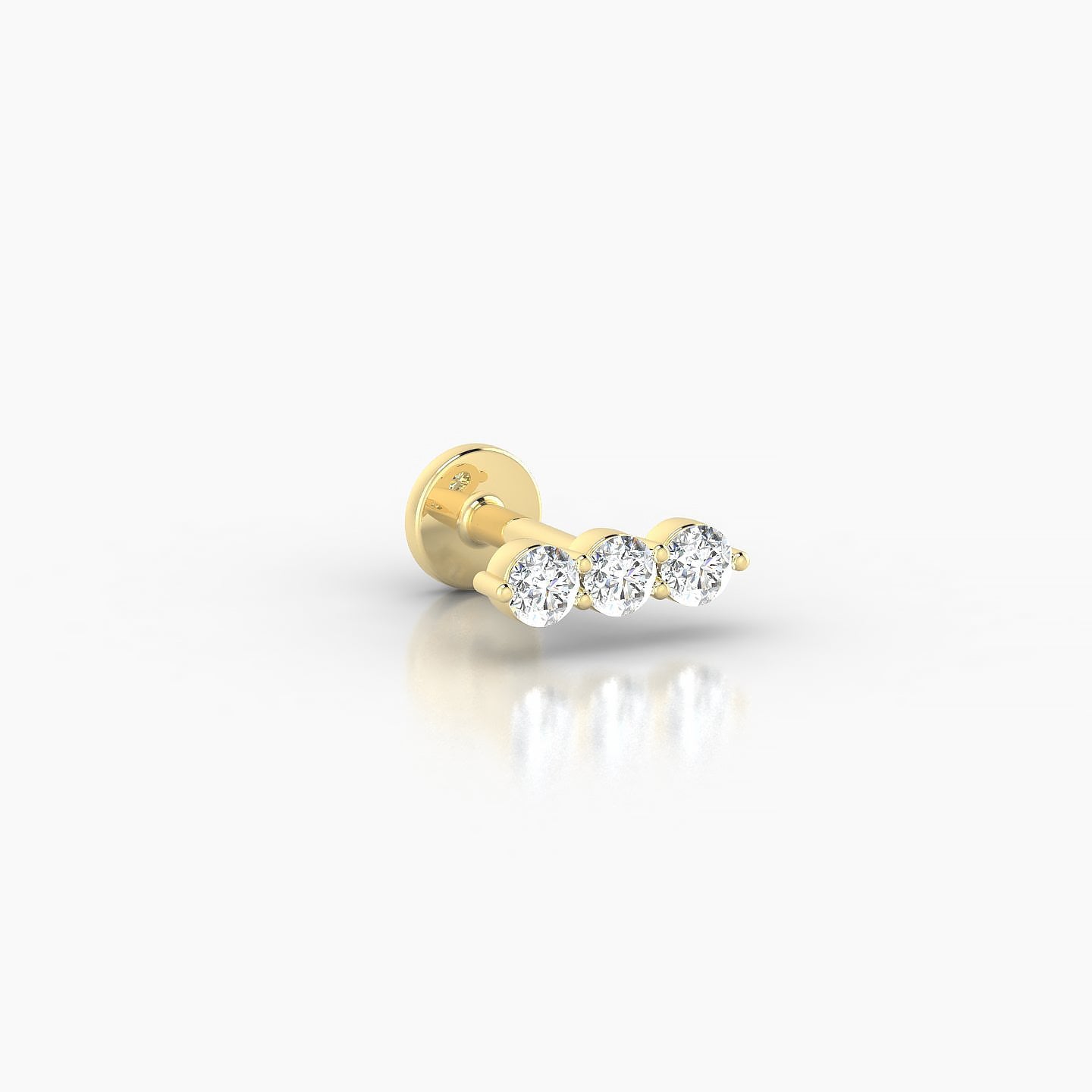 Ma'at | 18k Yellow Gold 7 mm 5 mm Trilogy Diamond Piercing