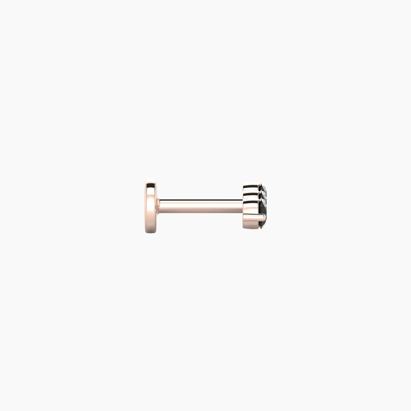 Ma'at | 18k Rose Gold 5 mm 7 mm Trilogy Black Diamond Piercing