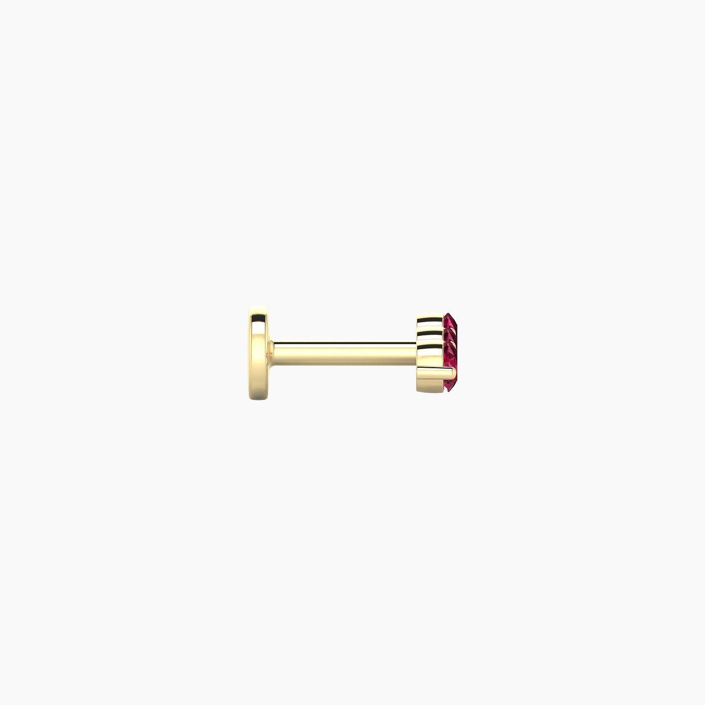 Ma'at | 18k Yellow Gold 5 mm 7 mm Trilogy Ruby Piercing