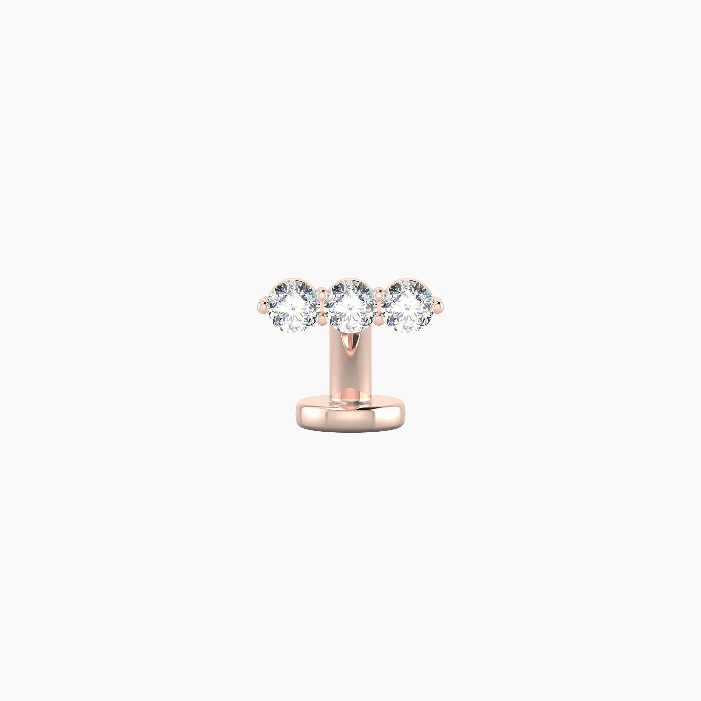 Ma'at | 18k Rose Gold 7 mm 6 mm Trilogy Diamond Floating Navel Piercing