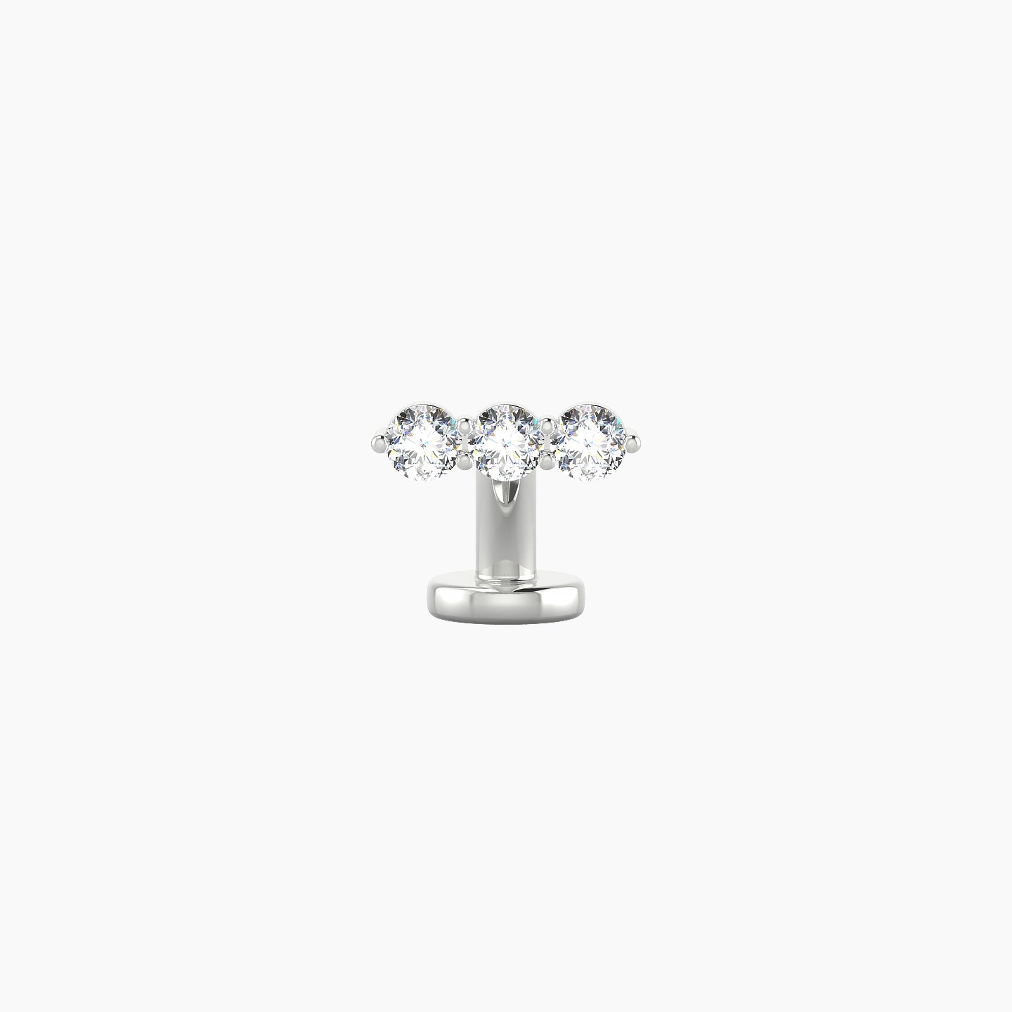 Ma'at | 18k White Gold 7 mm 6 mm Trilogy Diamond Floating Navel Piercing