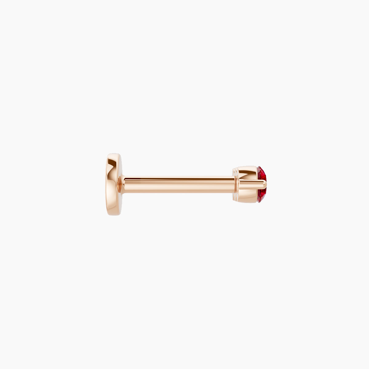 Ma'at | 18k Rose Gold 6.5 mm 7 mm Trilogy Ruby Piercing