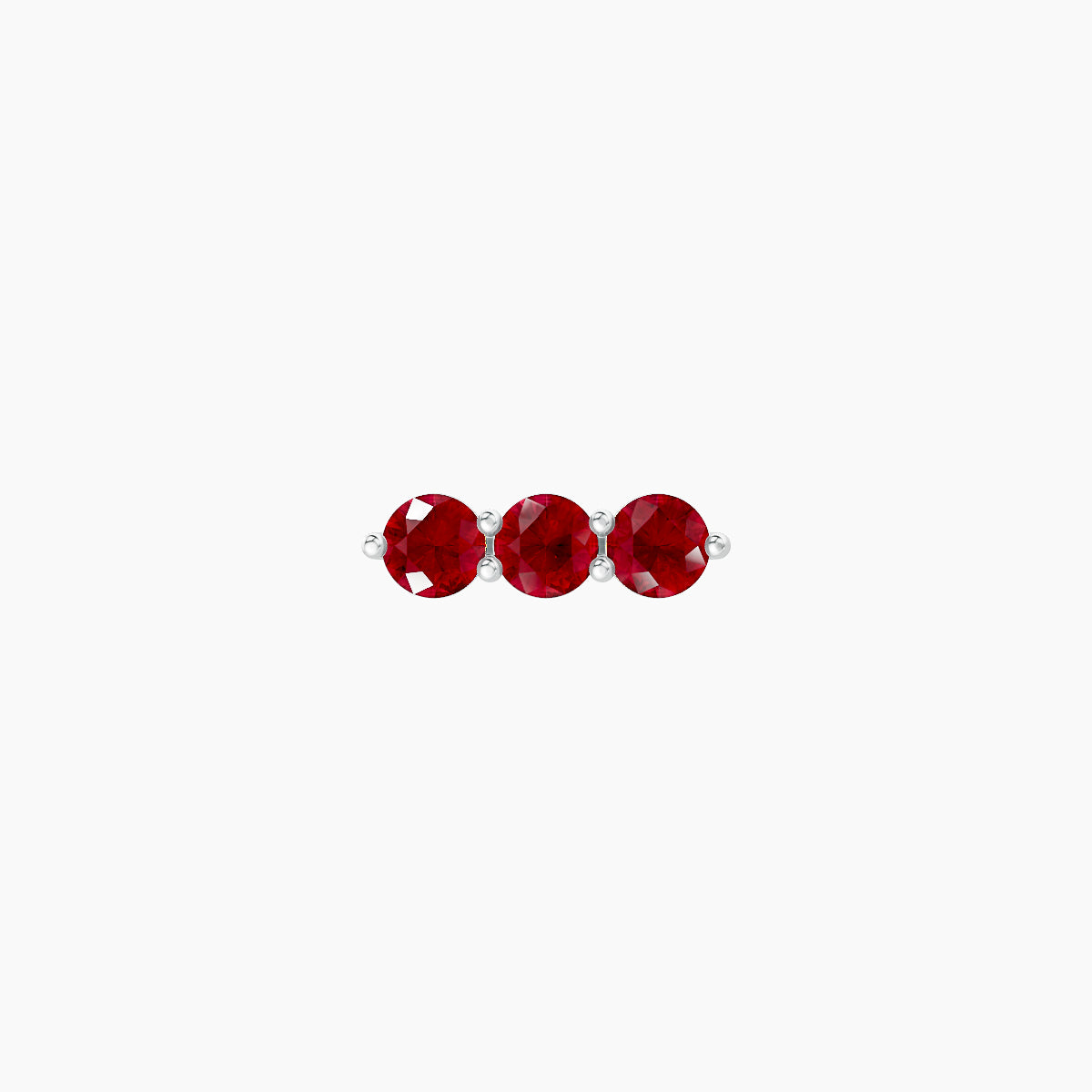Ma'at | 18k White Gold 6.5 mm 7 mm Trilogy Ruby Piercing