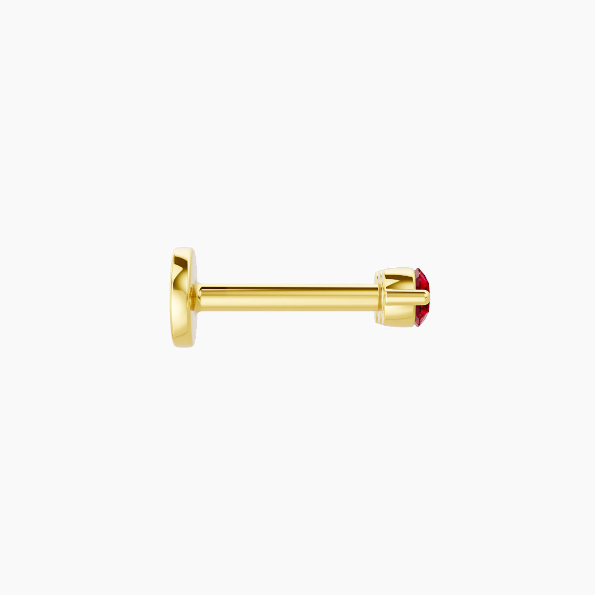 Ma'at | 18k Yellow Gold 6.5 mm 7 mm Trilogy Ruby Piercing