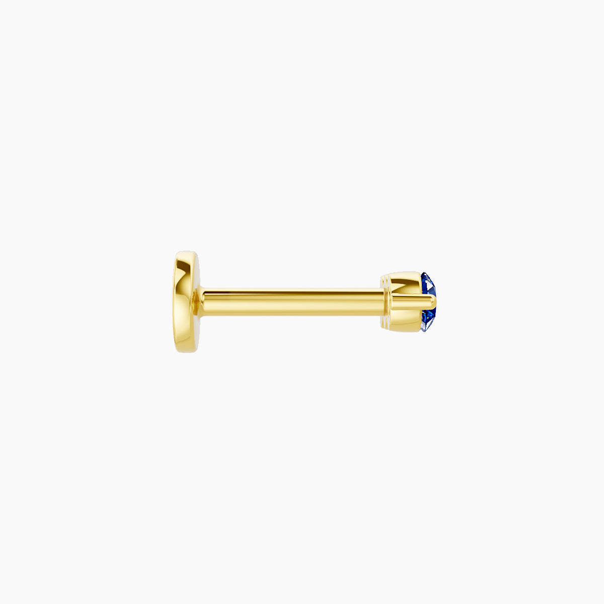Ma'at | 18k Yellow Gold 6.5 mm 7 mm Trilogy Sapphire Piercing