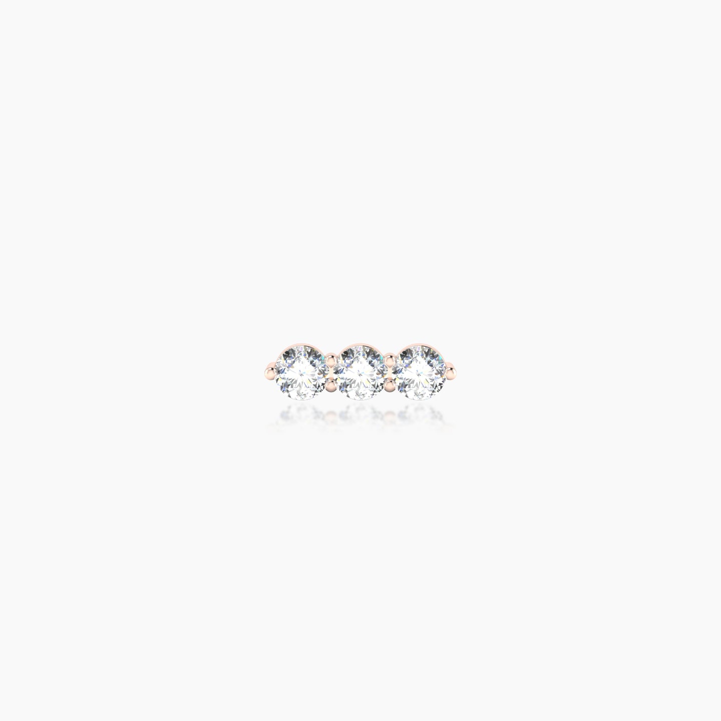 Ma'at | 18k Rose Gold 7 mm 6.5 mm Trilogy Diamond Piercing