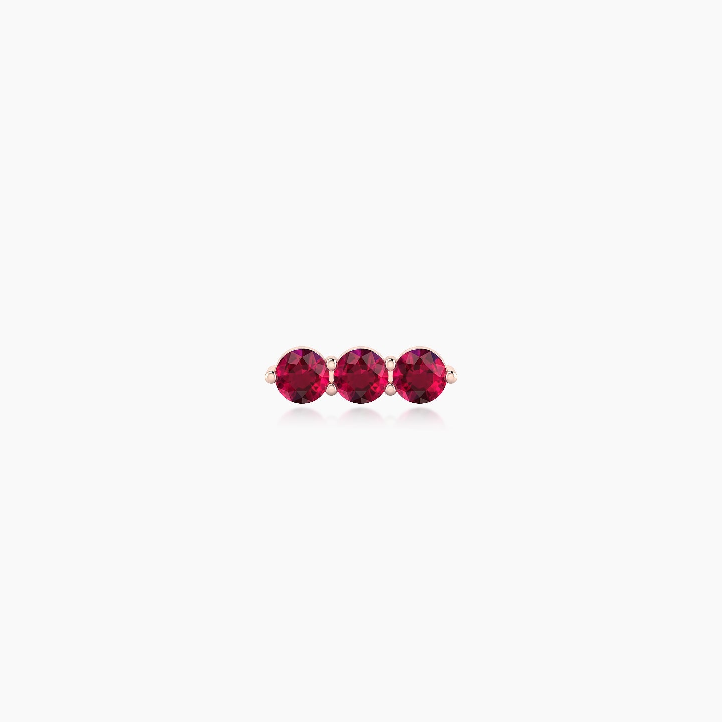 Ma'at | 18k Rose Gold 6.5 mm 7 mm Trilogy Ruby Piercing