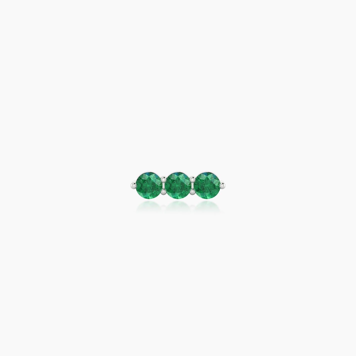 Ma'at | 18k White Gold 6.5 mm 7 mm Trilogy Emerald Piercing