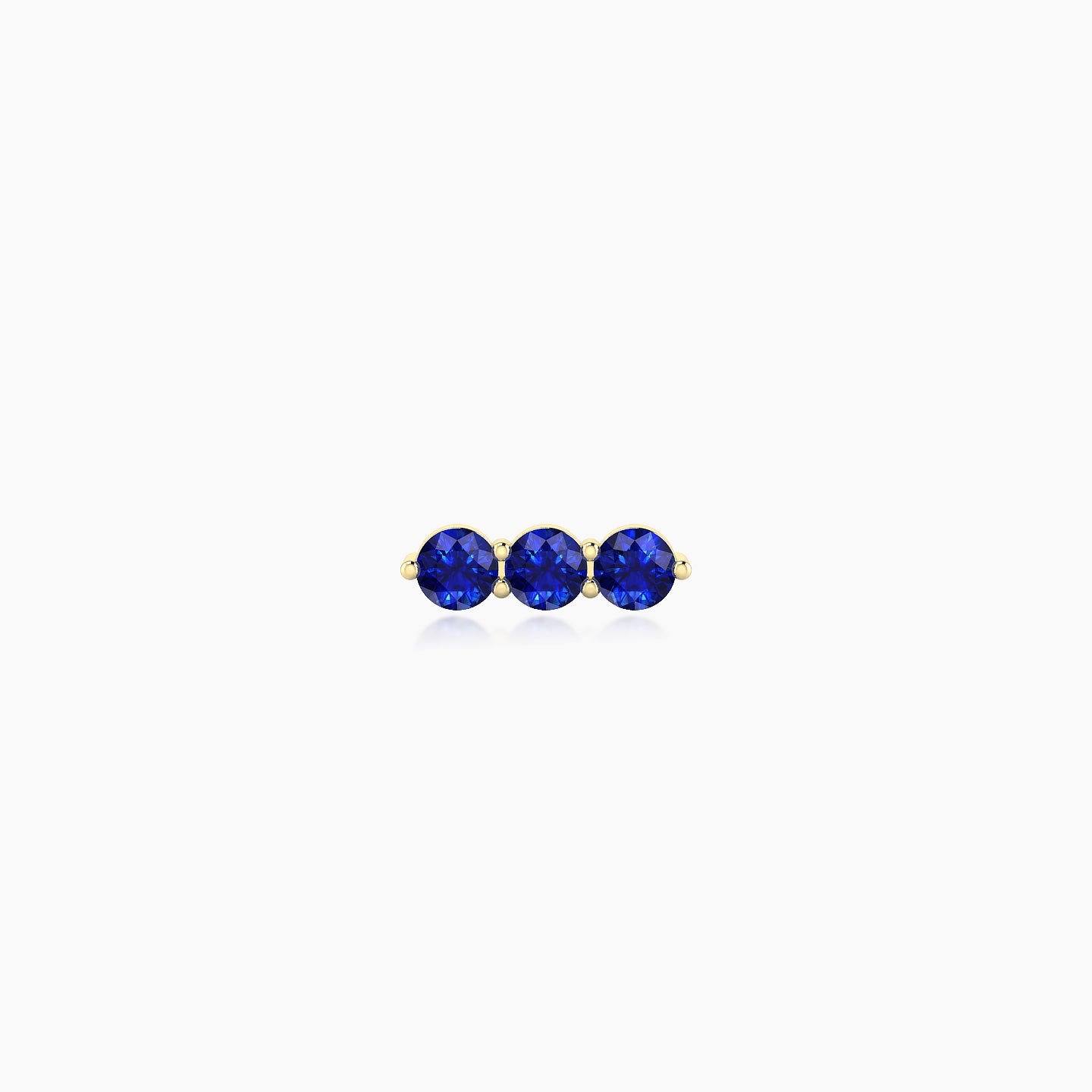 Ma'at | 18k Yellow Gold 6.5 mm 7 mm Trilogy Sapphire Piercing