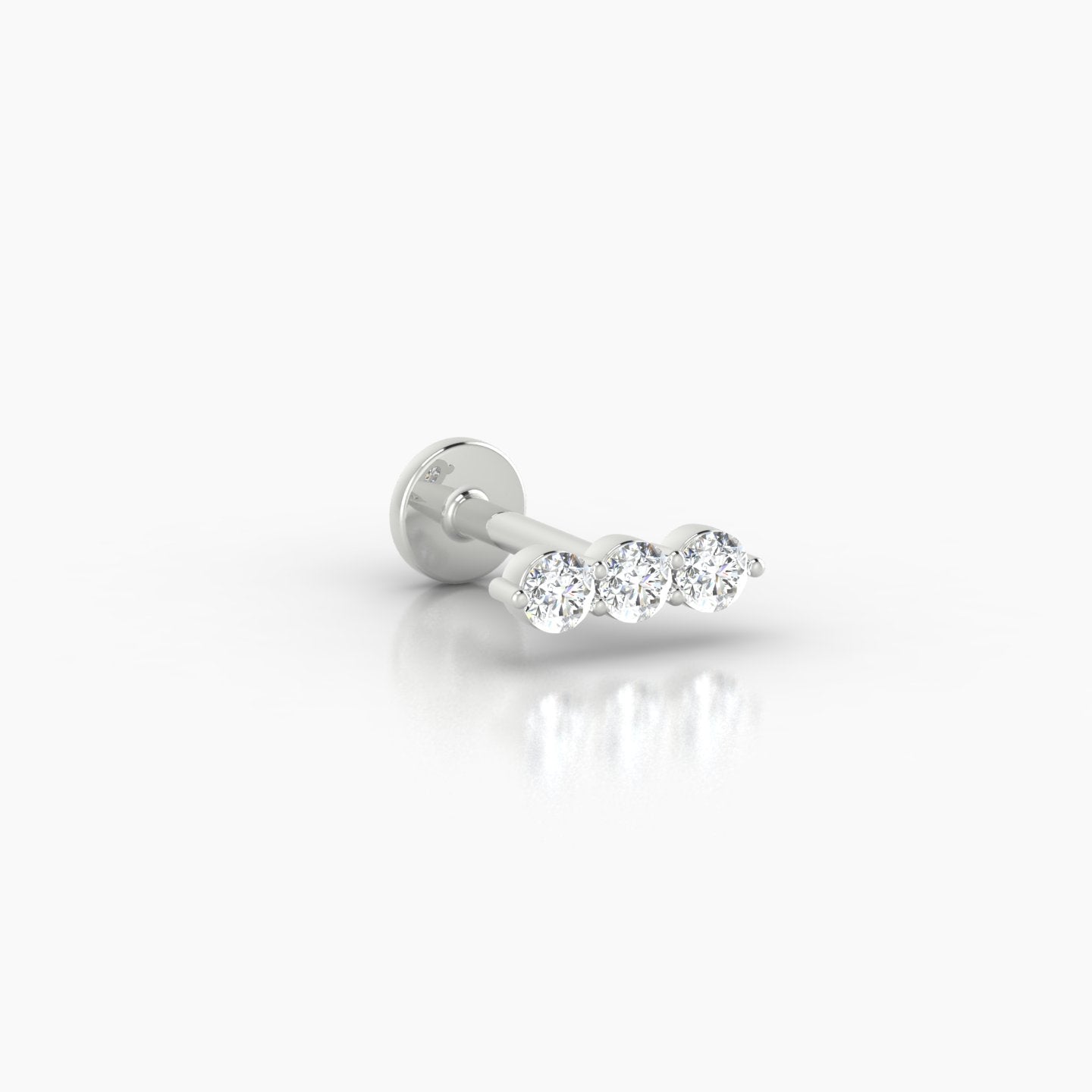 Ma'at | 18k White Gold 7 mm 6.5 mm Trilogy Diamond Piercing