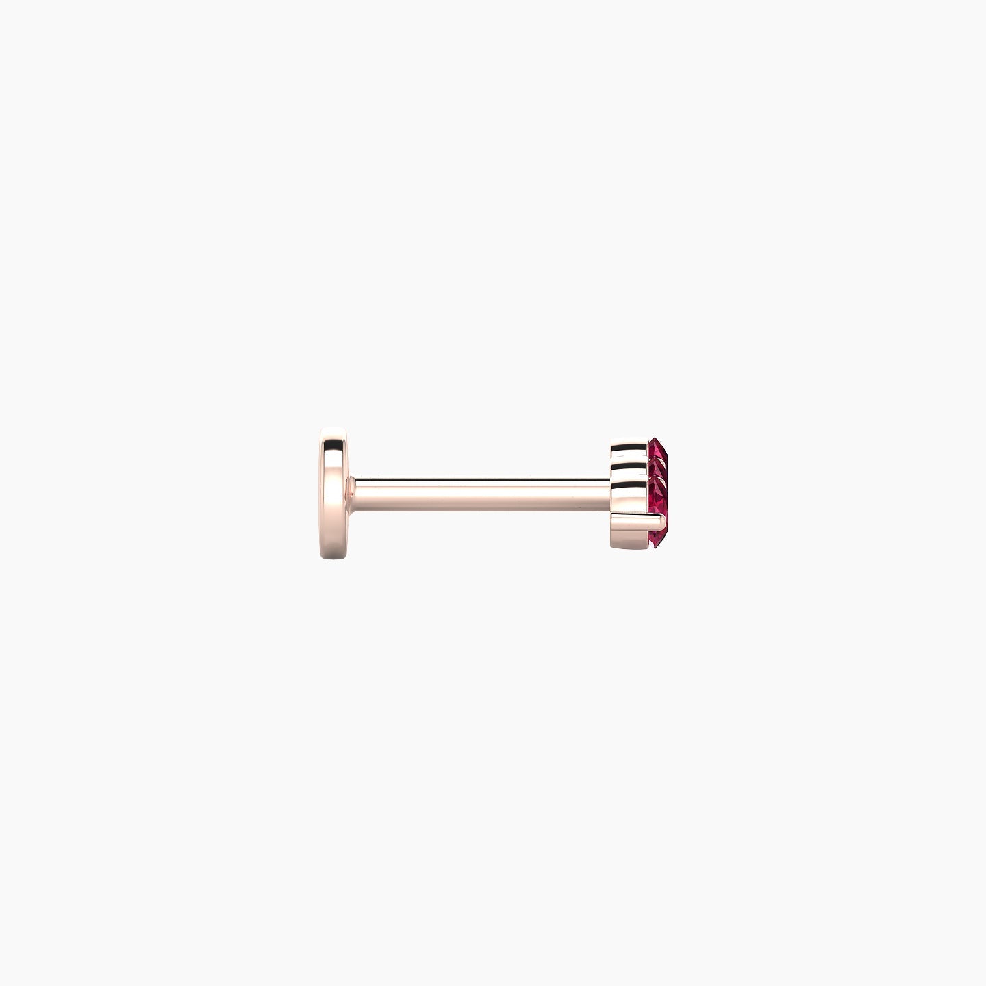 Ma'at | 18k Rose Gold 6.5 mm 7 mm Trilogy Ruby Piercing