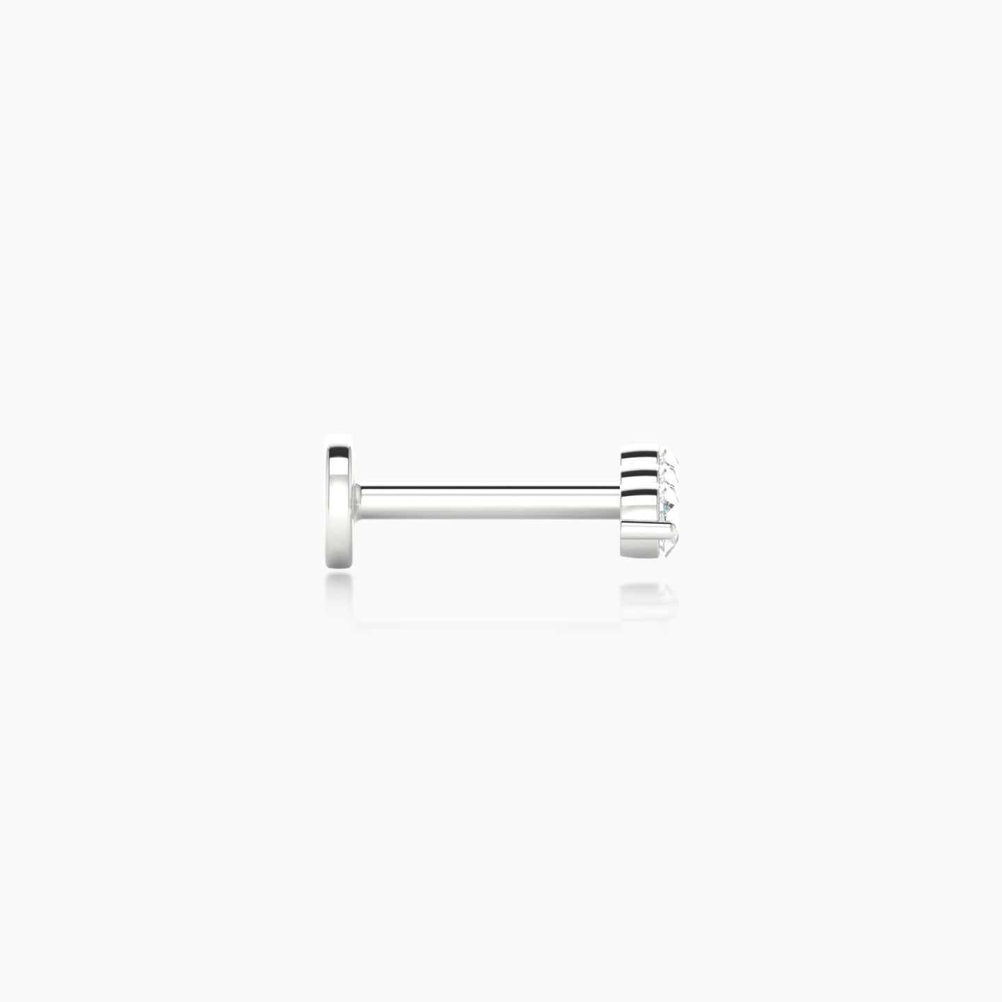 Ma'at | 18k White Gold 7 mm 6.5 mm Trilogy Diamond Piercing