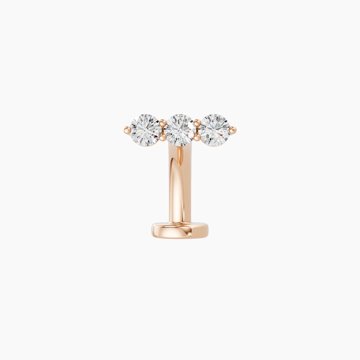 Ma'at | 18k Rose Gold 7 mm 8 mm Trilogy Diamond Floating Navel Piercing