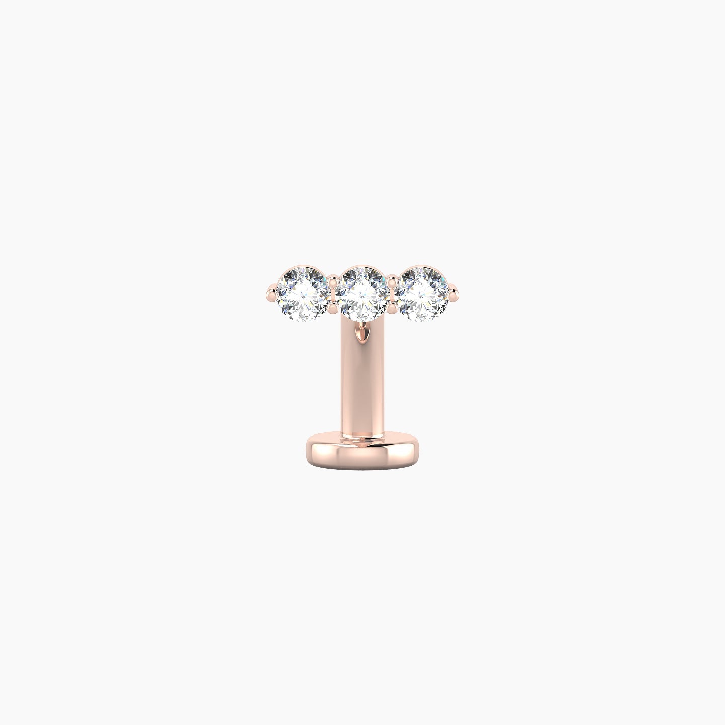 Ma'at | 18k Rose Gold 7 mm 8 mm Trilogy Diamond Floating Navel Piercing