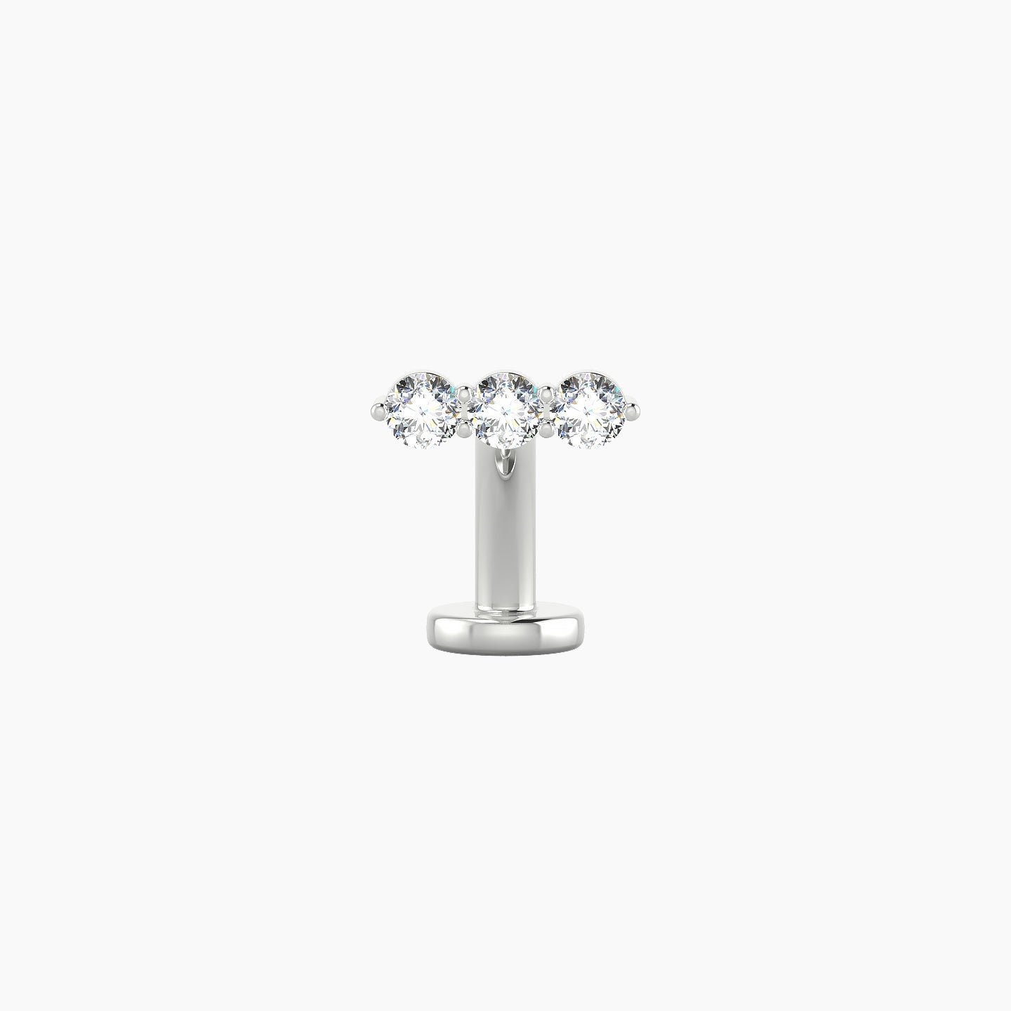 Ma'at | 18k White Gold 7 mm 8 mm Trilogy Diamond Floating Navel Piercing