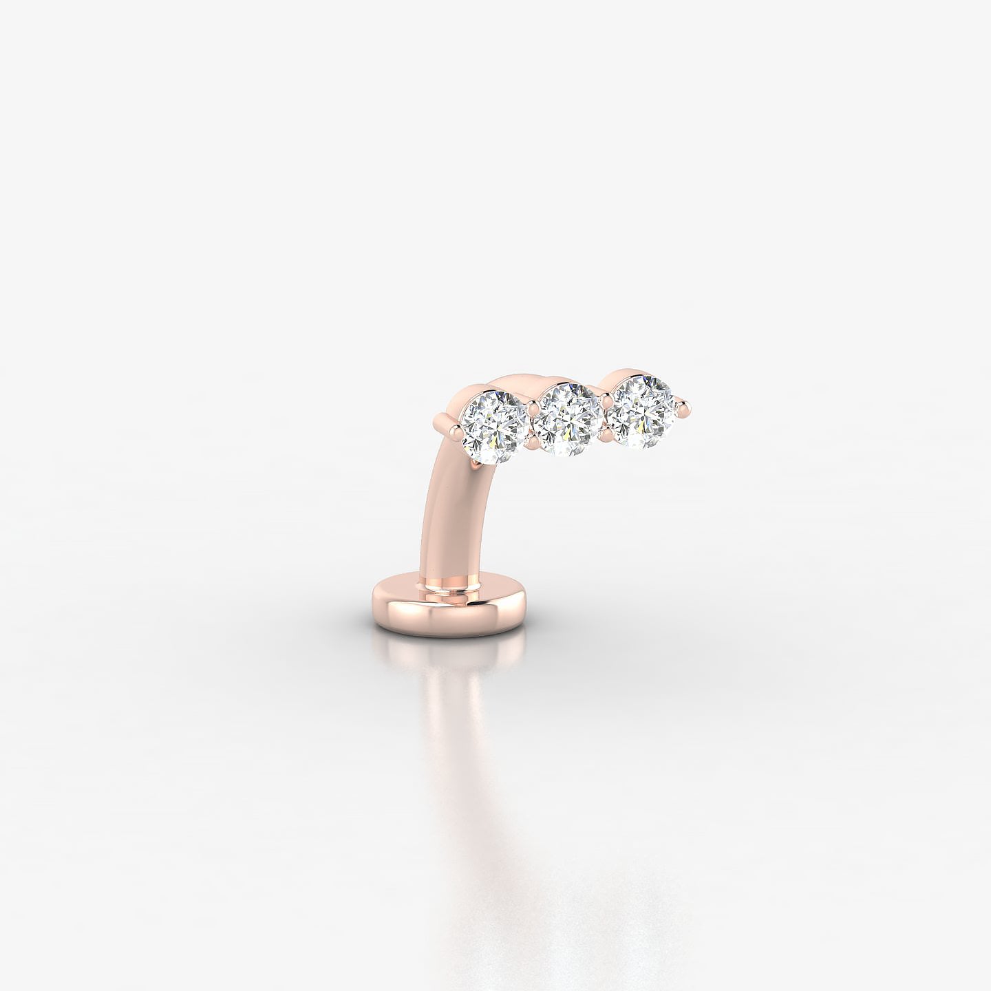 Ma'at | 18k Rose Gold 7 mm 8 mm Trilogy Diamond Floating Navel Piercing