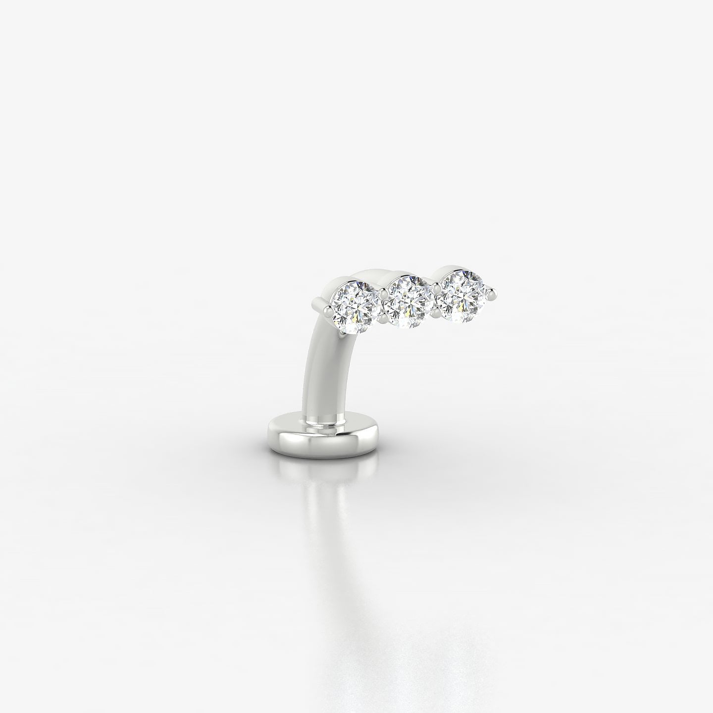 Ma'at | 18k White Gold 7 mm 8 mm Trilogy Diamond Floating Navel Piercing